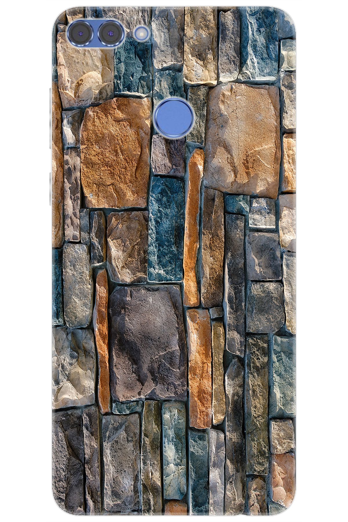 Ceppare Huawei Y9 2018 (FLA-LX1/LX2) Uyumlu Kılıf Desen Baskılı Silikon Taş Duvar STK:233 CP-NpzMgvC