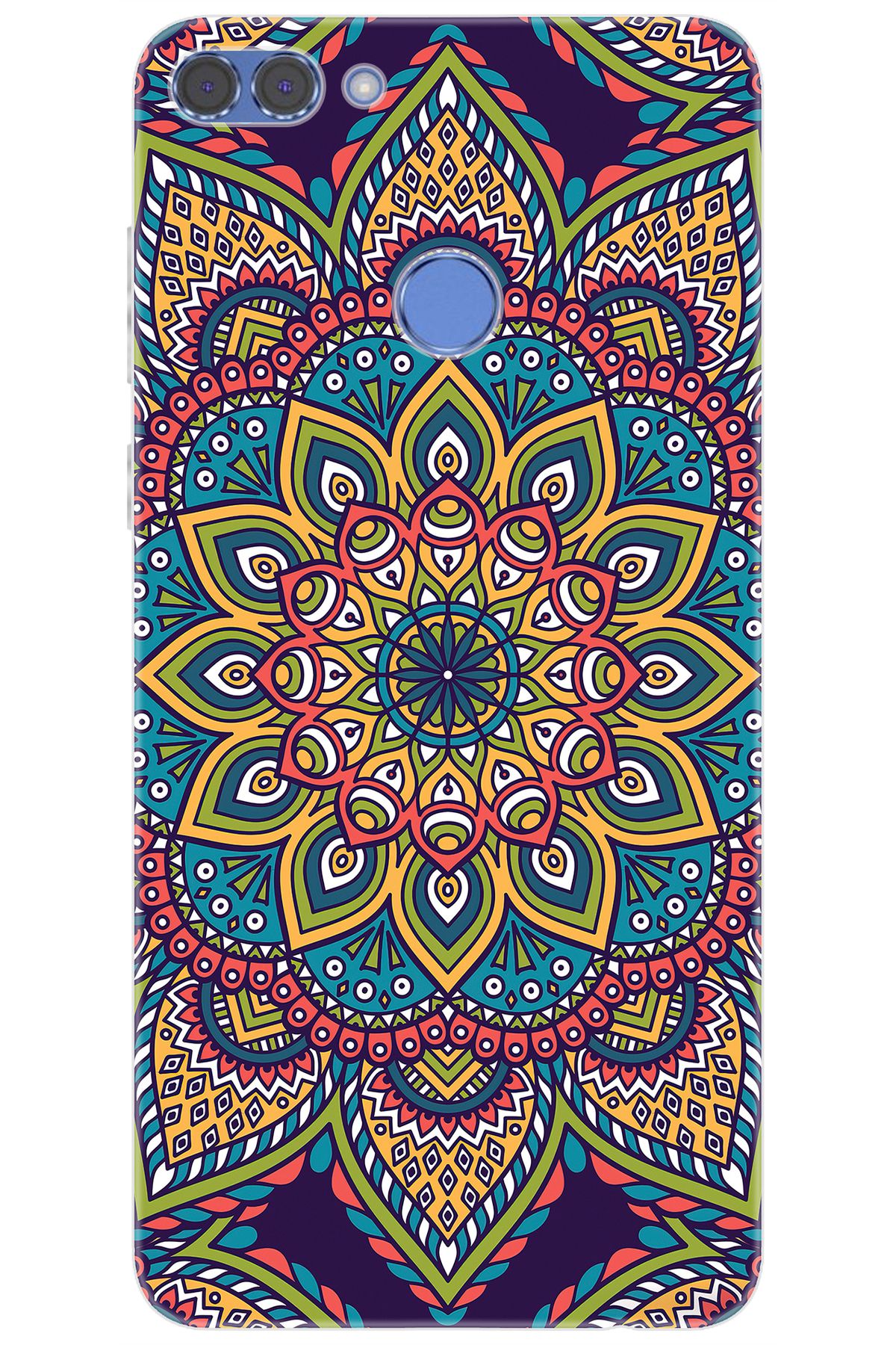 Ceppare Huawei Y9 2018 (FLA-LX1/LX2) Uyumlu Kılıf Desen Baskılı Silikon Mandala Vektör STK:502 CP-KLw2Xj8