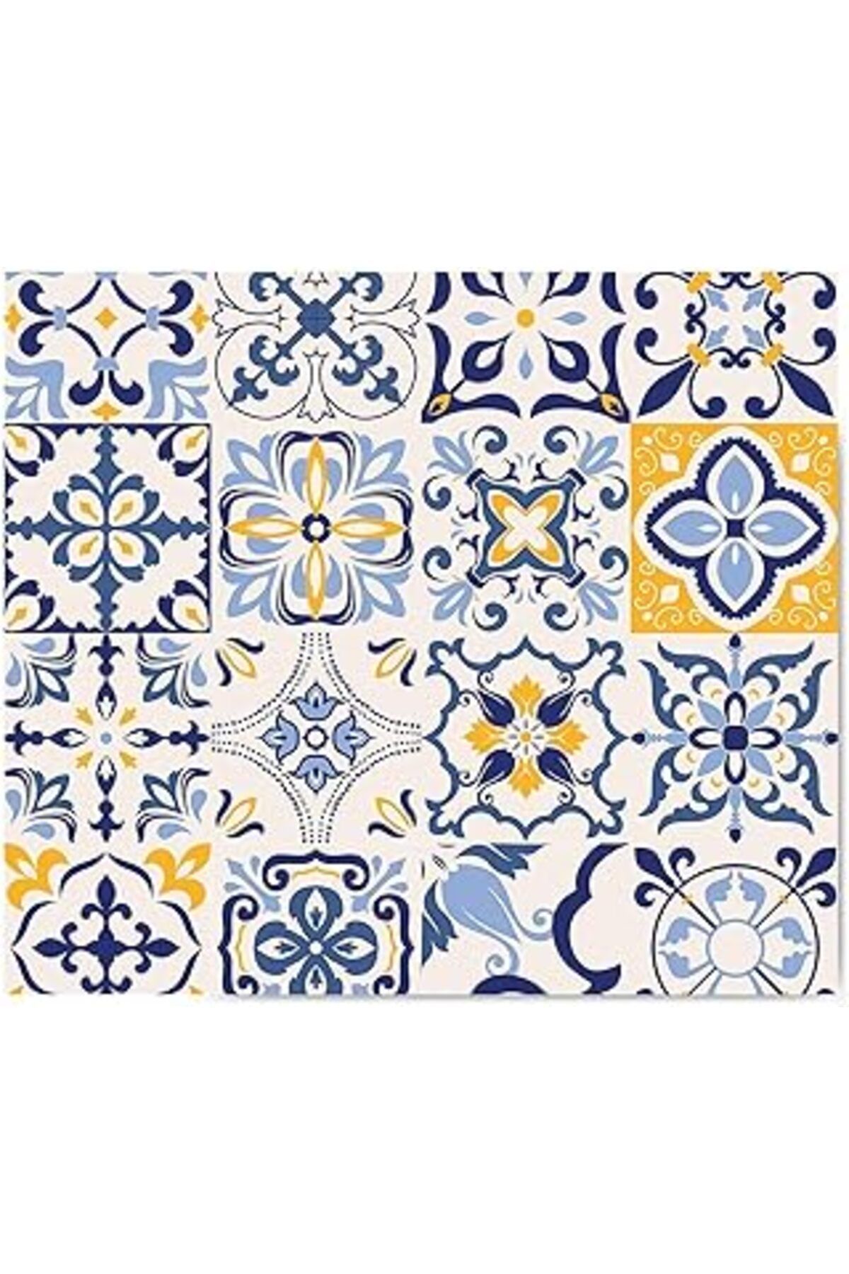 karadağsb Decorita Mavi Çini Desen | Cam Ocak Arkası Koruyucu (52CM X 60CM)
