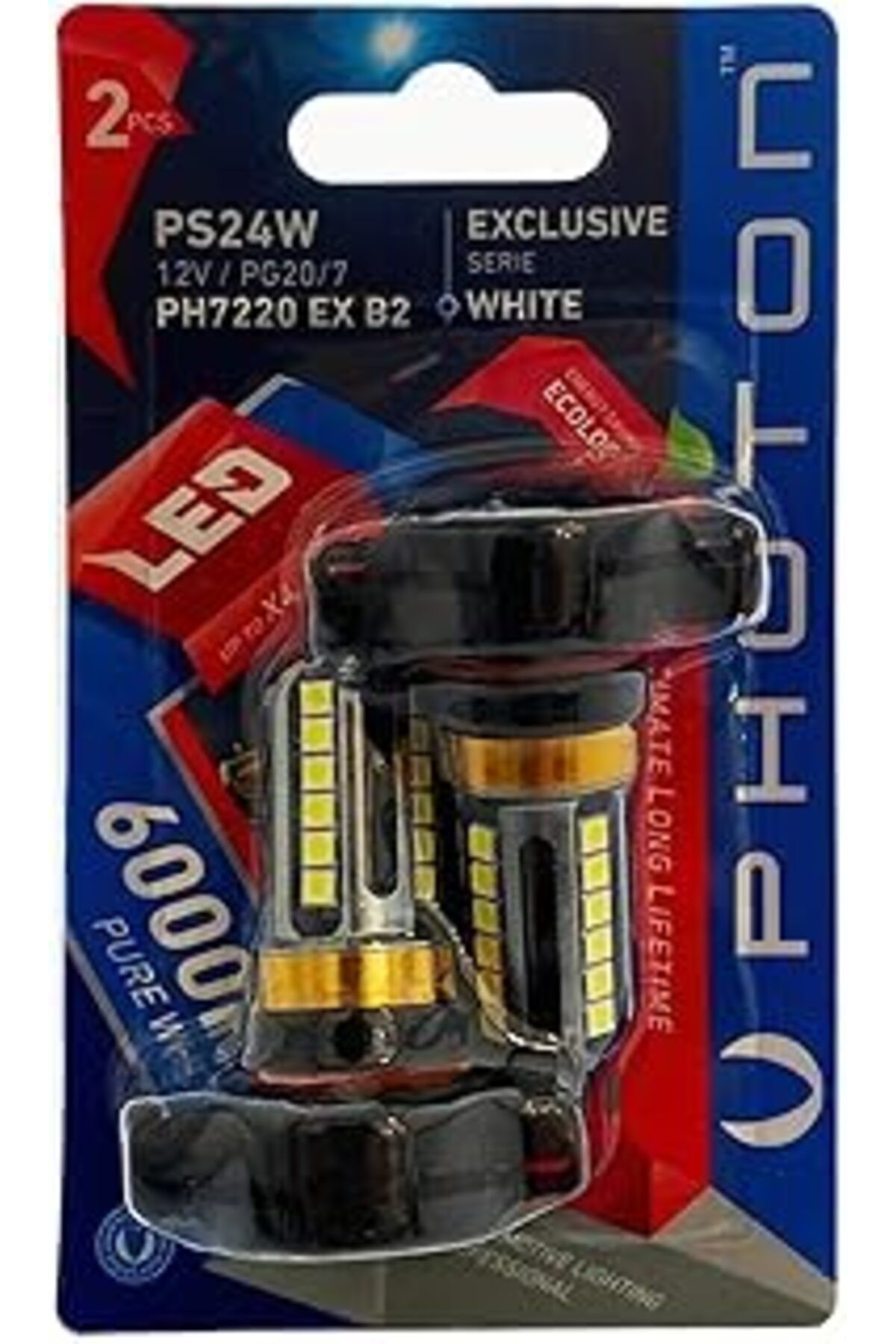 Roses Store Beyaz Ps24W 12V Pg20/7 Ph7220 Ex B2 Led Ampul, 2 Adet