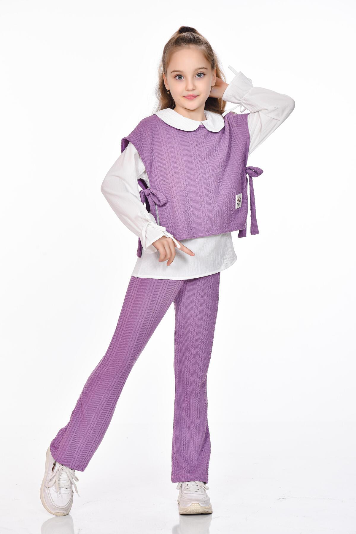Kamex-Knitted Patterned Girl's Suit – Classic and Elegant Combination 4
