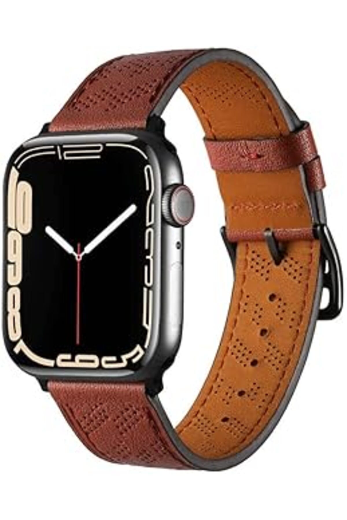 karadağsb Zore Apple İle Uyumlu Watch 42Mm Krd-76 Pu Deri Kordon Strap Kayış Mürdüm