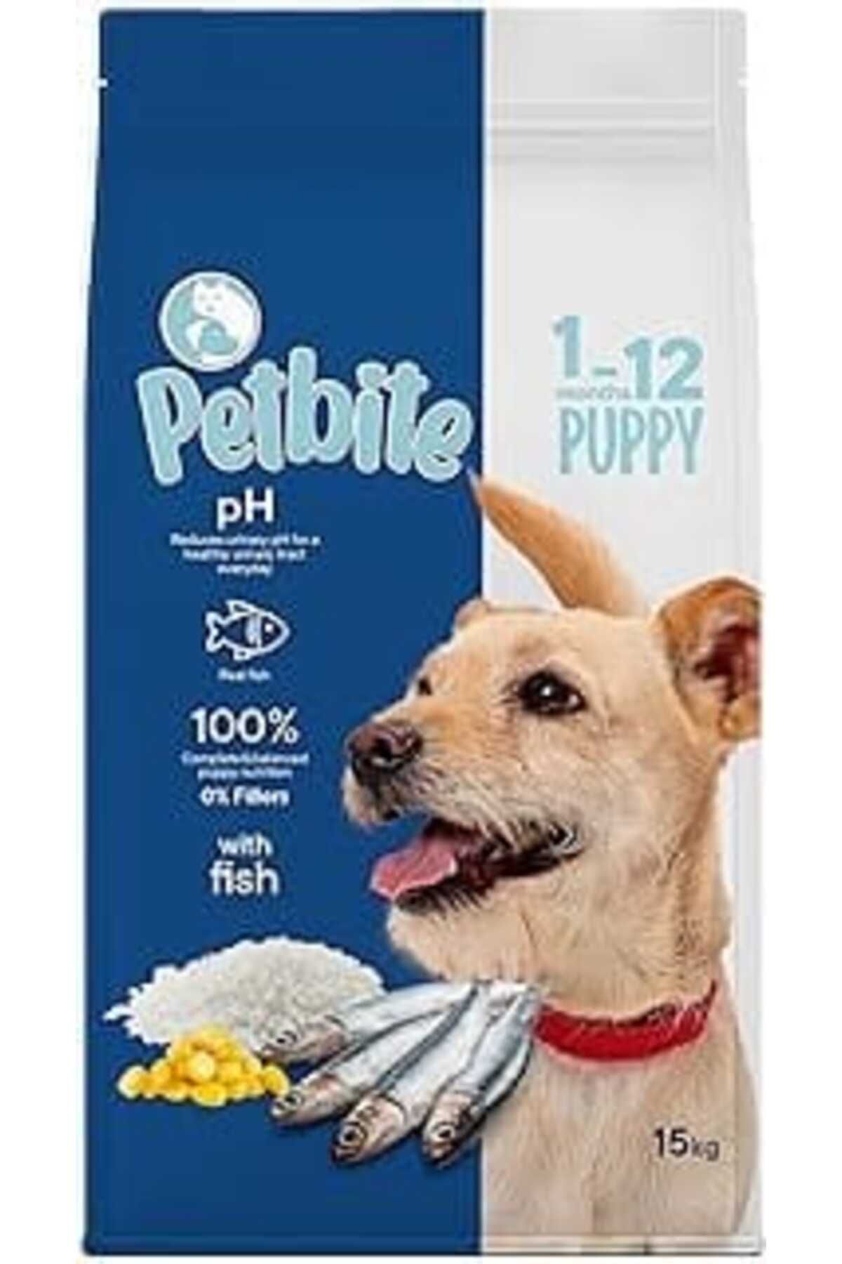 karadağsb Petbite Yavru Köpekler İçin Balık Etli Kuru Köpek Maması (15 Kg, Balık)