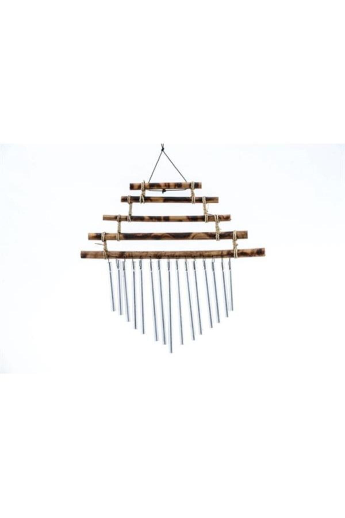 Mu Art Ahşap Bambu 5 Katlı Metal Çan Model 1