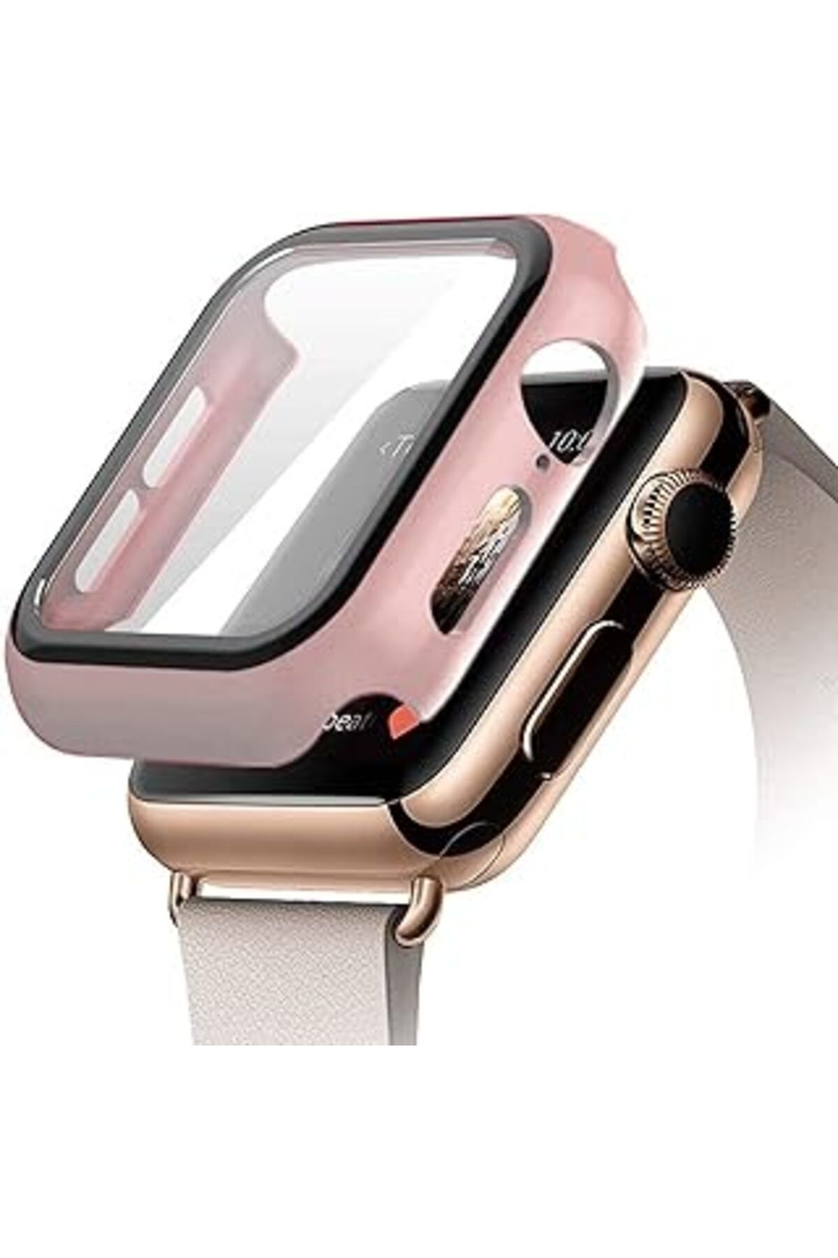 karadağsb Mcstorey Apple Watch Seri 42Mm /44Mm /45Mm Ile Uyumlu Kasa Ve Ekran Koruyucu Kılıf Temperli Cam 360