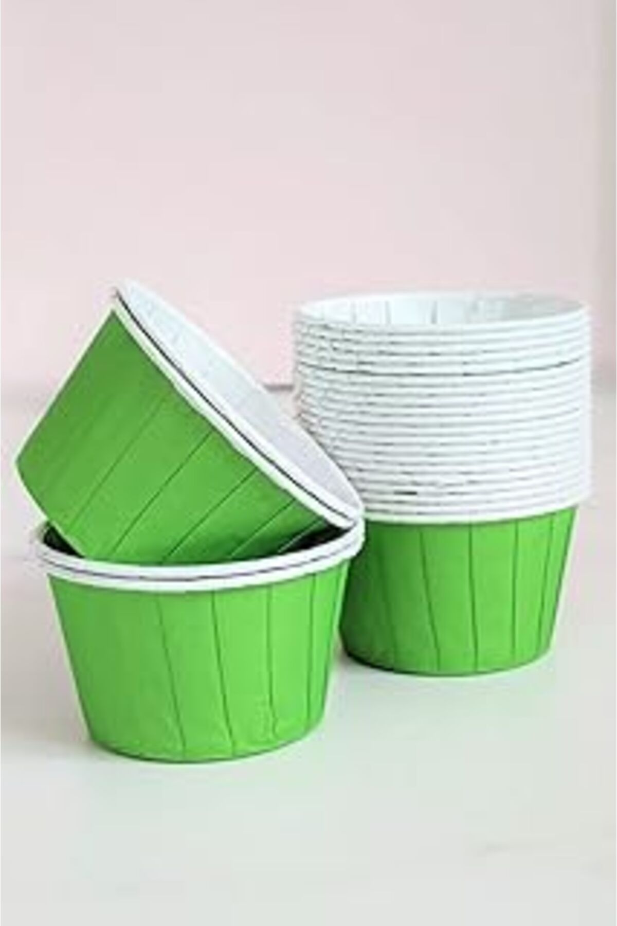 NETWORK ART Trend Hediye Sepeti 50'li Yeşil Muffin Kek Kalıbı, Kek Kapsülü Cupcake Kalıbı, Airfryer Uyumlu