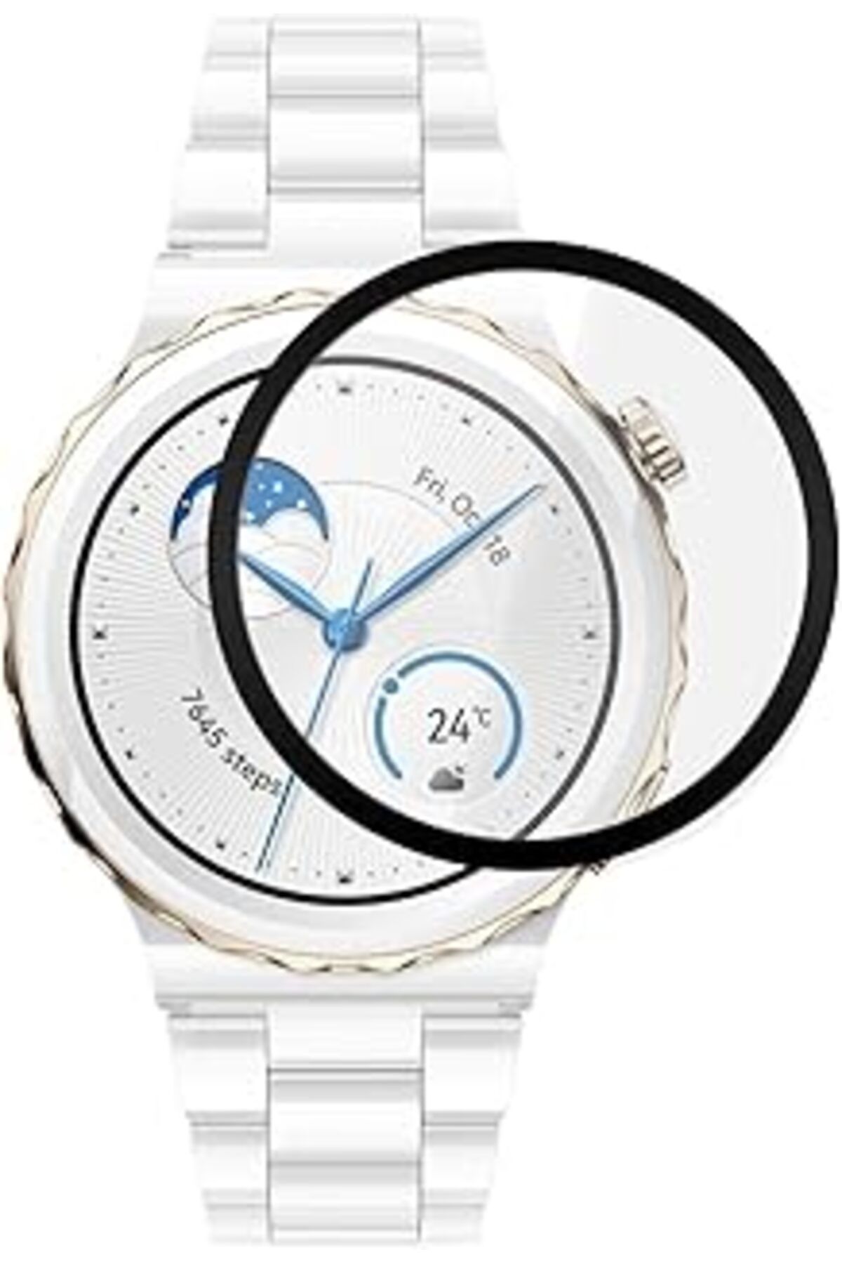karadağsb Microsonic Huawei Watch Gt 3 Pro 43Mm Seramik Tam Kaplayan Temperli Cam Full Ekran Koruyucu Siyah
