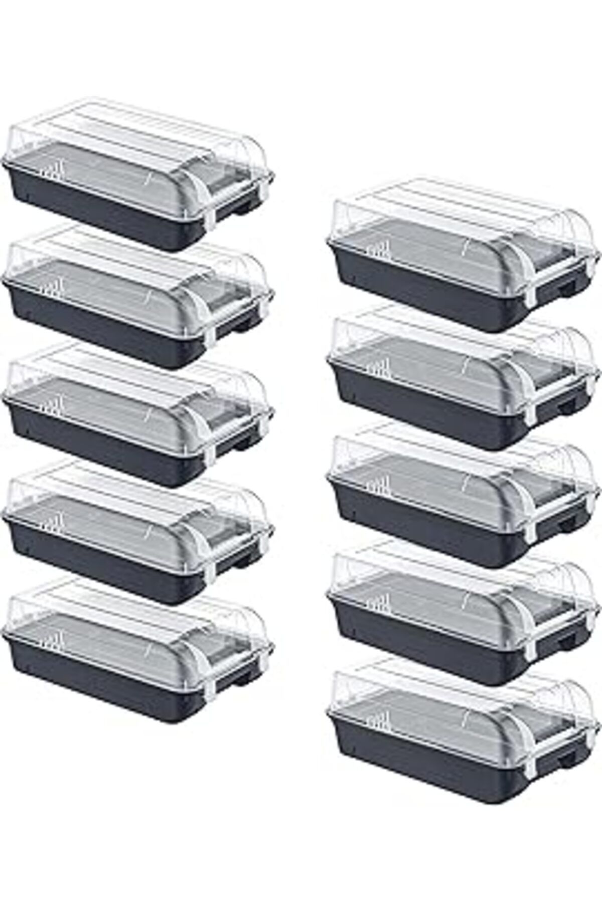 karadağsb Smartware 10'lu Set 5 Kadın & 5 Erkek Antrasit Ayakkabı Kutusu - Antrasit, Çok Amaçlı Ayakkabı Kut