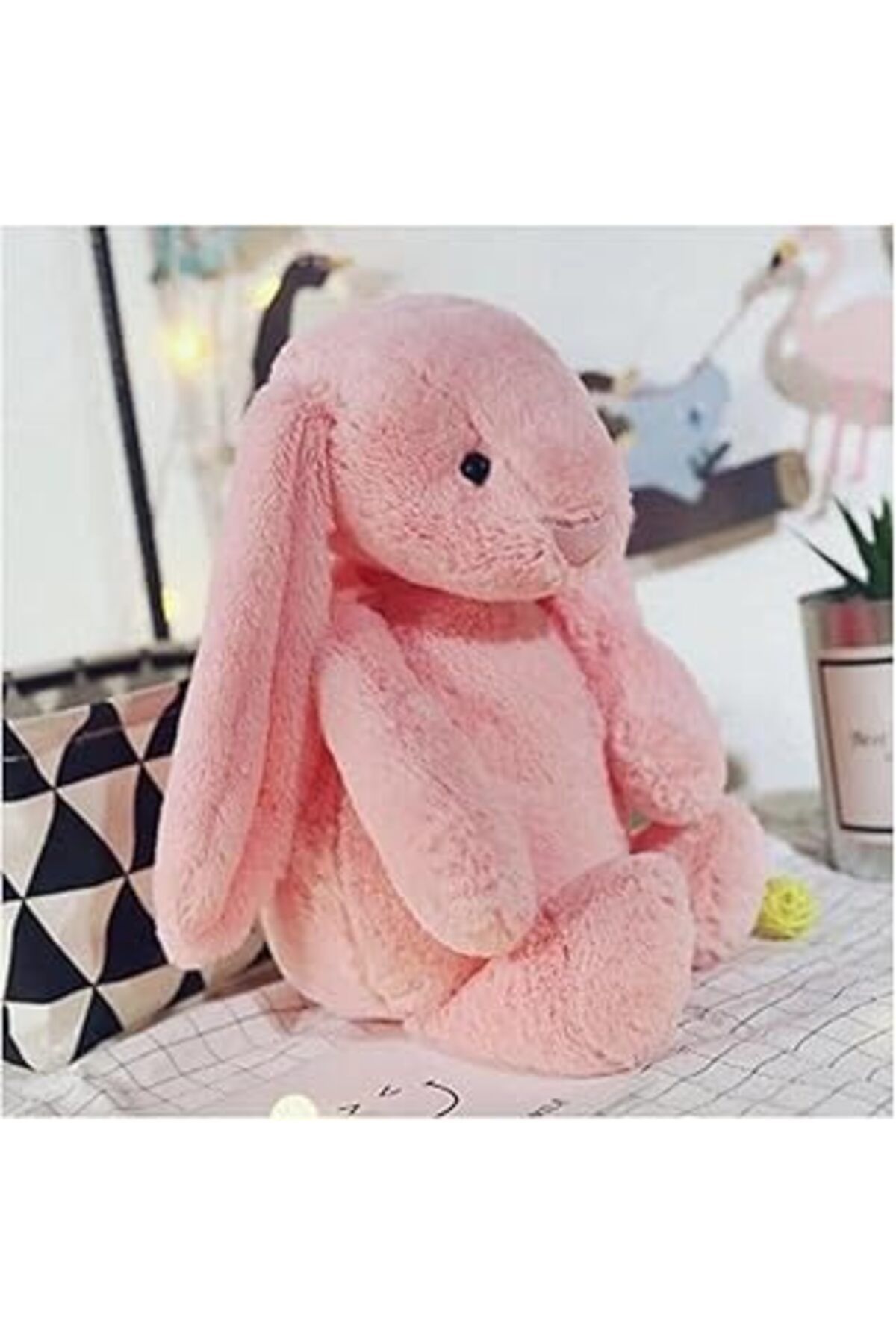 karadağsb Uyku Arkadaşım Uzun Kulak Bunny Peluş Tavşan 65 Cm Pembe