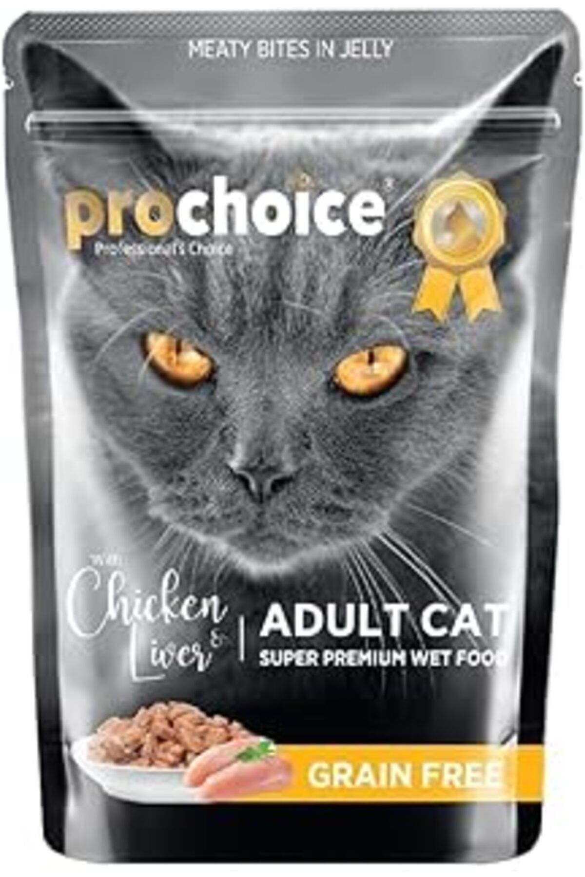 karadağsb Prochoice Yetişkin Kediler İçin, Tahılsız, Jöle İçinde Tavuk Ve Ciğer Parça Etli Yaş Mama, 85 G X 2
