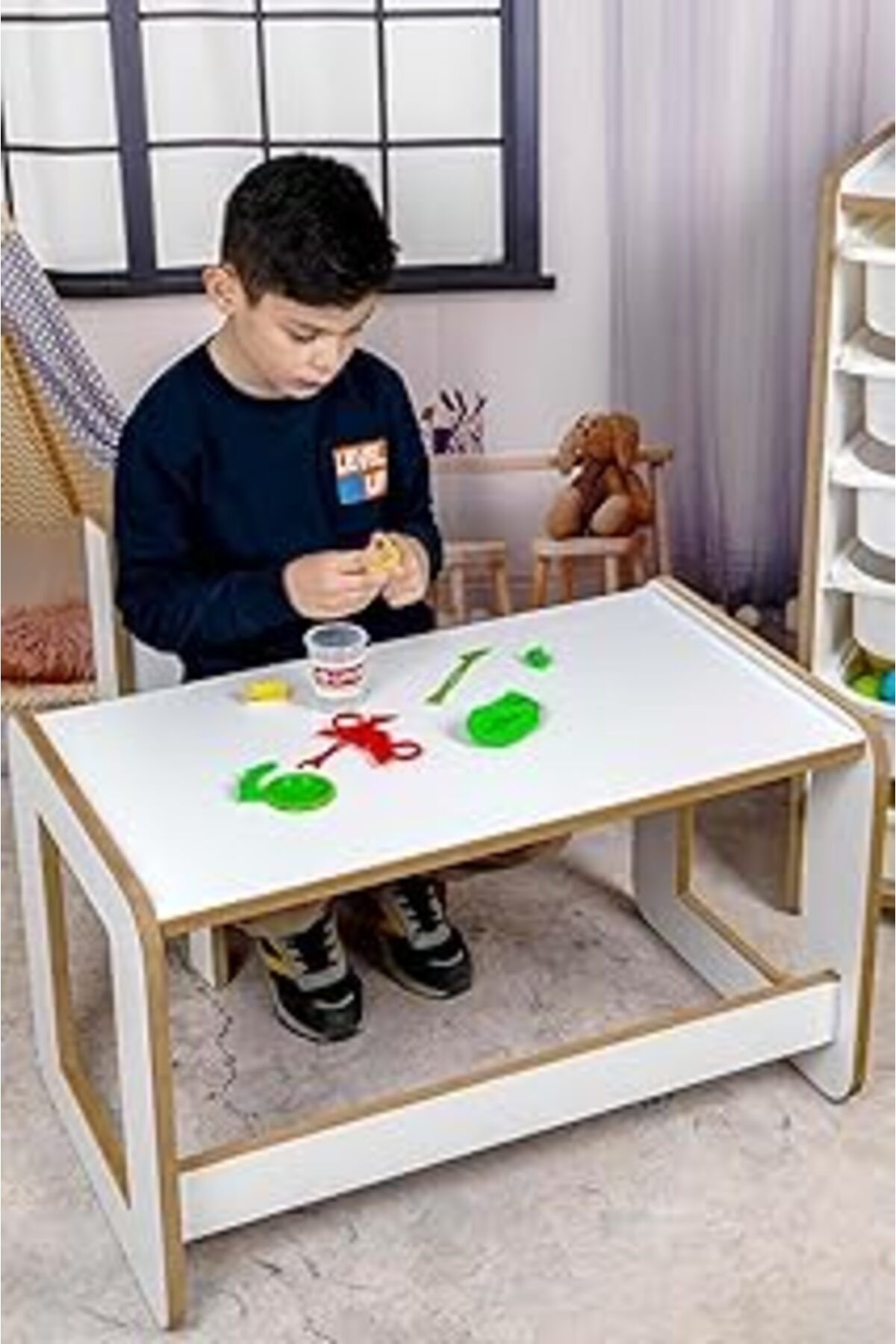 karadağsb Çocuk Oyun, Aktivite Ve Etkinlik Masası, Beyaz 18Mm 1.Sınıf Mdf (Çekmecesiz)