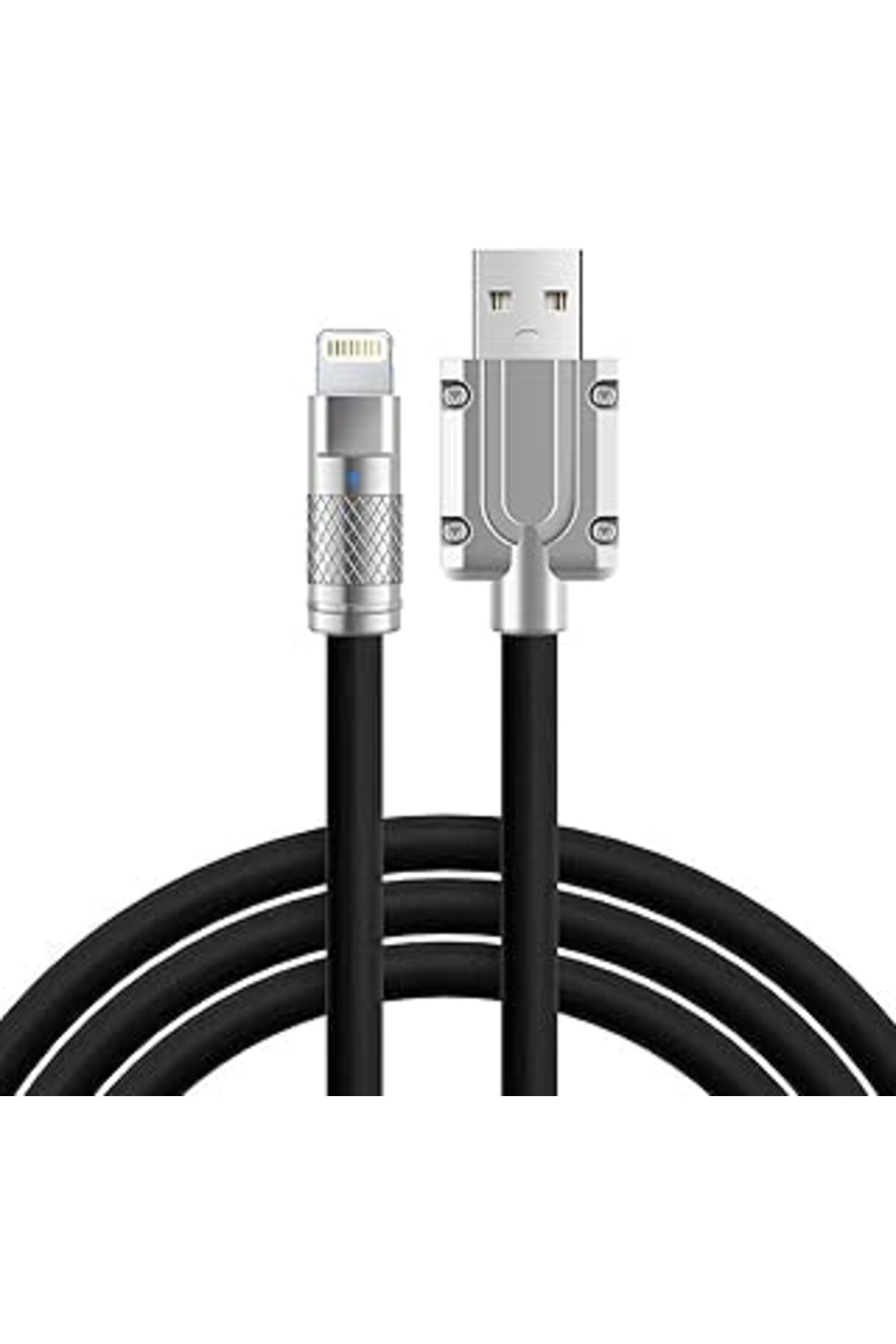 NETWORK ART Apera Bn58-1 Iphone Uyumlu 120W Watt 6A Süper Hızlı Şarj Data Kablosu 1 Metre Ios Kablo (Siyah)
