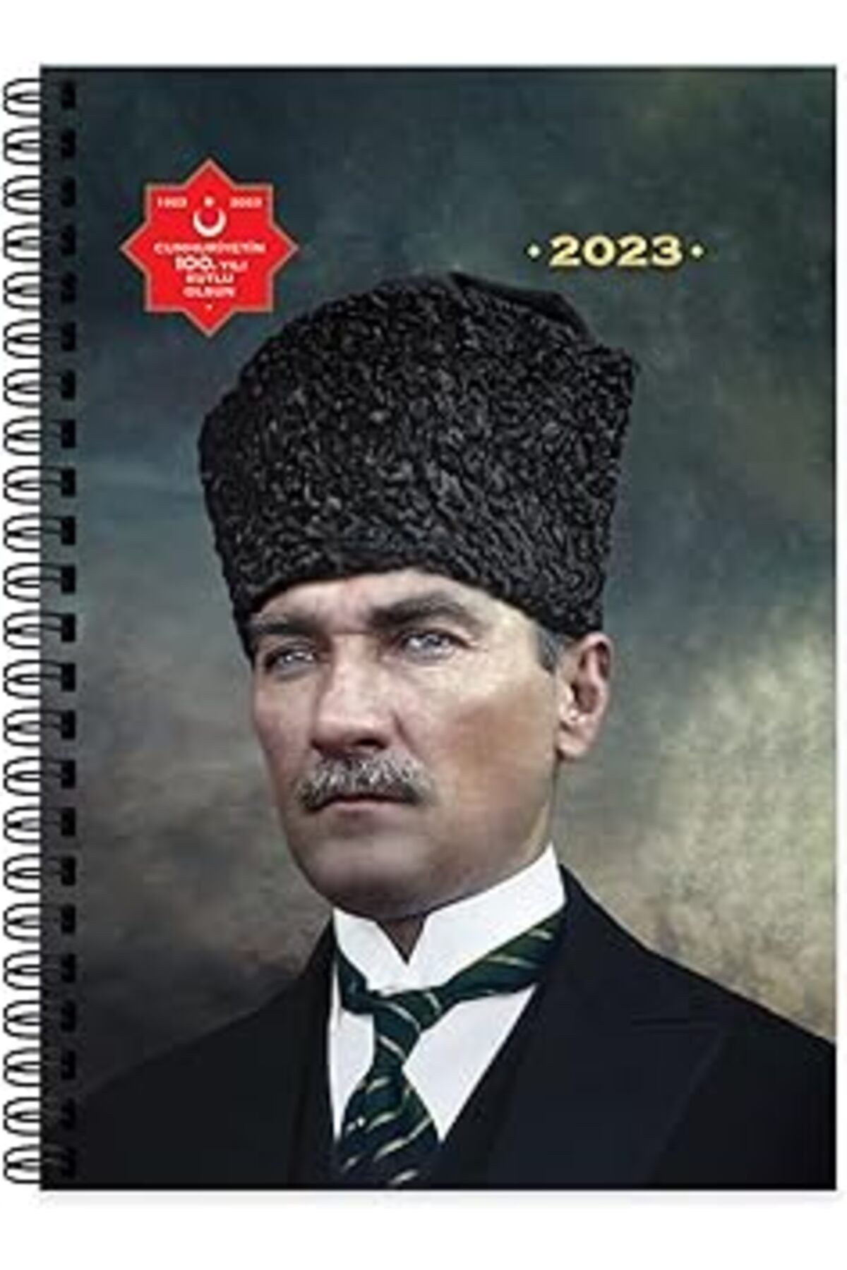 NZM TİCARET Keskin Color 2023 Atatürk Günlük Spiralli Ajanda - Başkomutan, 17X24 Cm