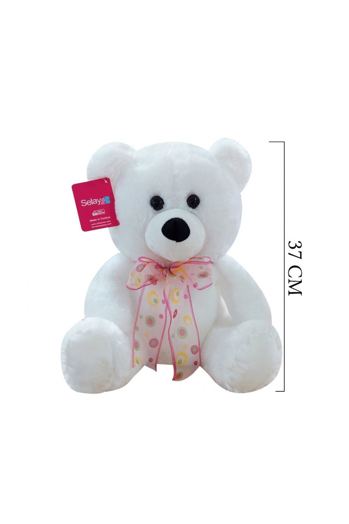 Selay Oyuncak 1178B Selay, Oturan Ayı 37 cm Beyaz