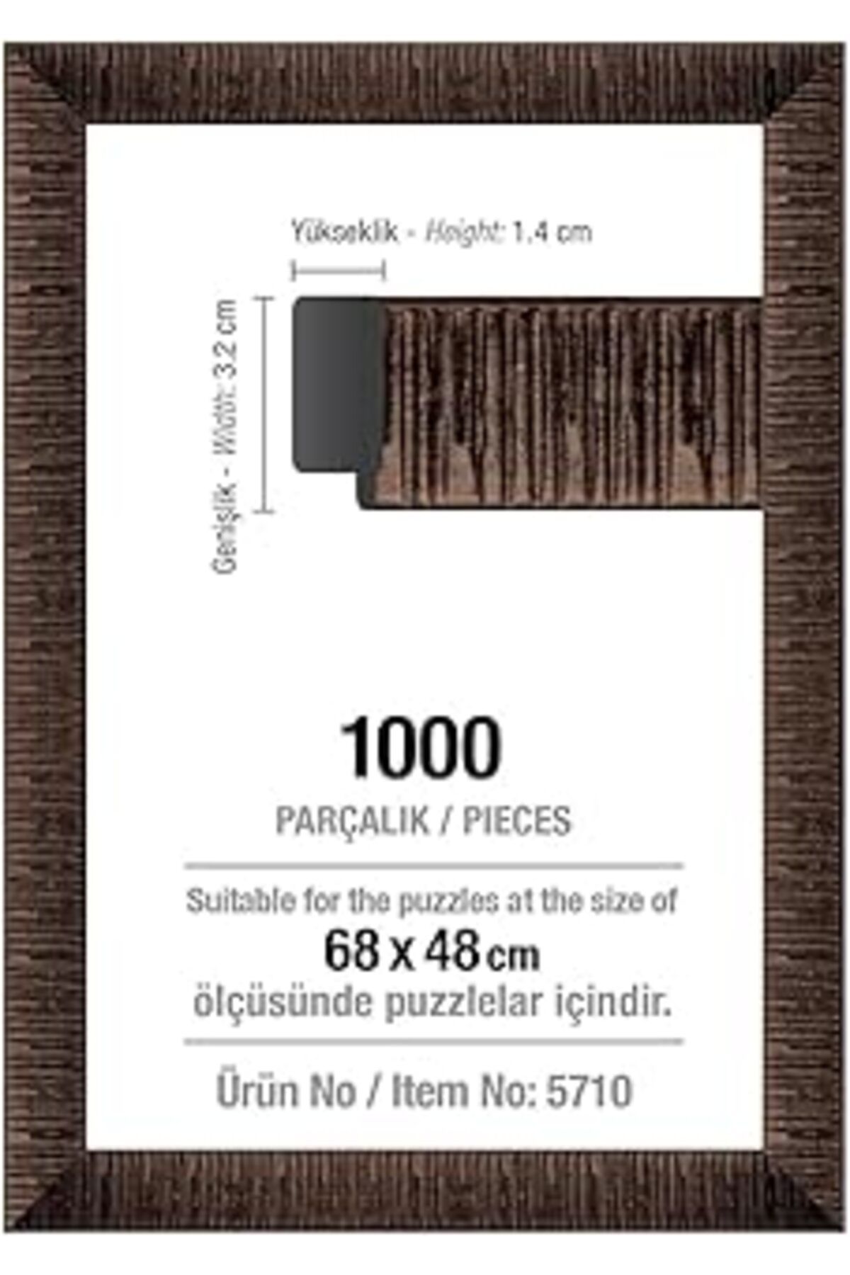 karadağsb Art Puzzle 1000 Parça Kahverengi 68 X 48 Cm, 30 Mm, Puzzle Çerçevesi
