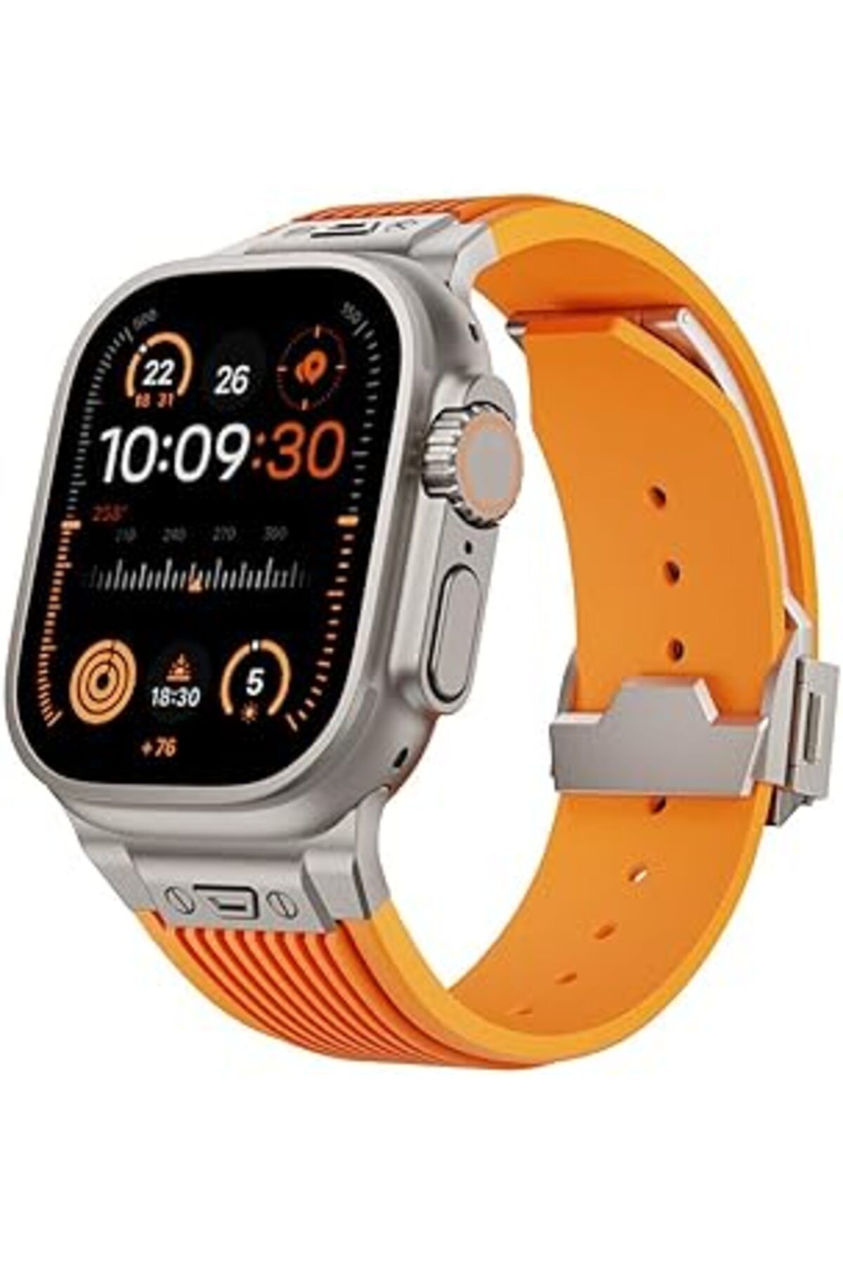 karadağsb Zore Apple İle Uyumlu Watch 42Mm Krd-113 Spor Görünümlü Silikon Kordon Turuncu