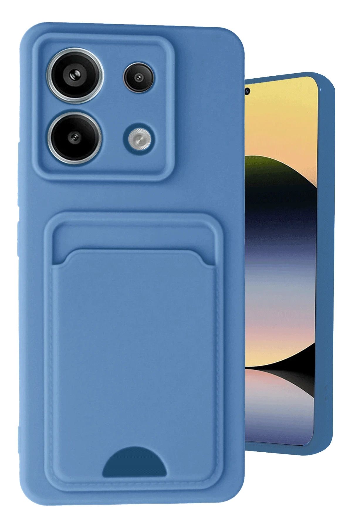 NewFace Xiaomi Redmi Note 13 Pro 5G Kılıf Kelvin Kartvizitli Silikon - Mavi YNSMR