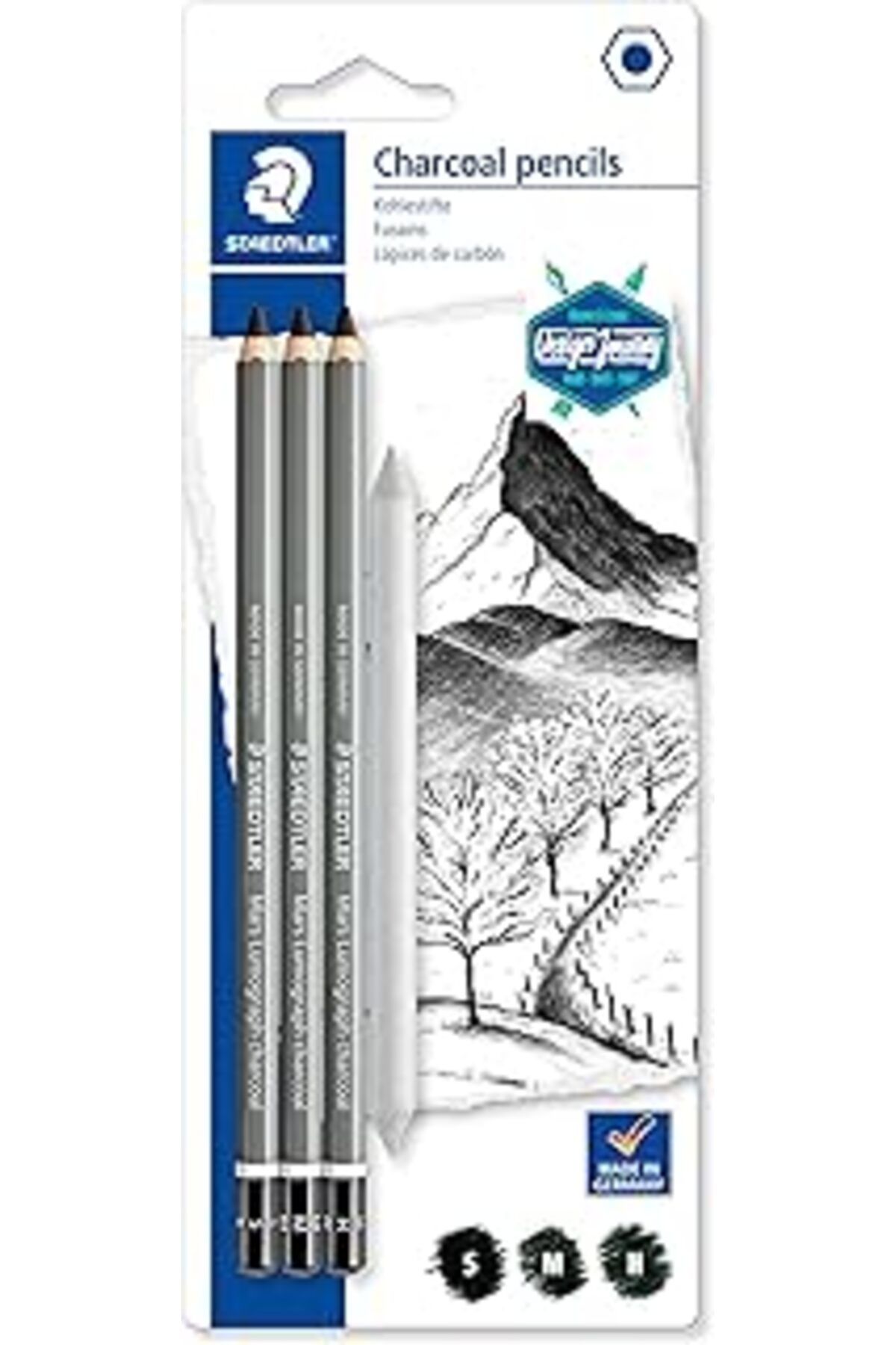 Hepta Collection Staedtler 100C Sbk4 Mars Lumograph Charcoal Füzen Eskiz Kalem 4'Lü Set