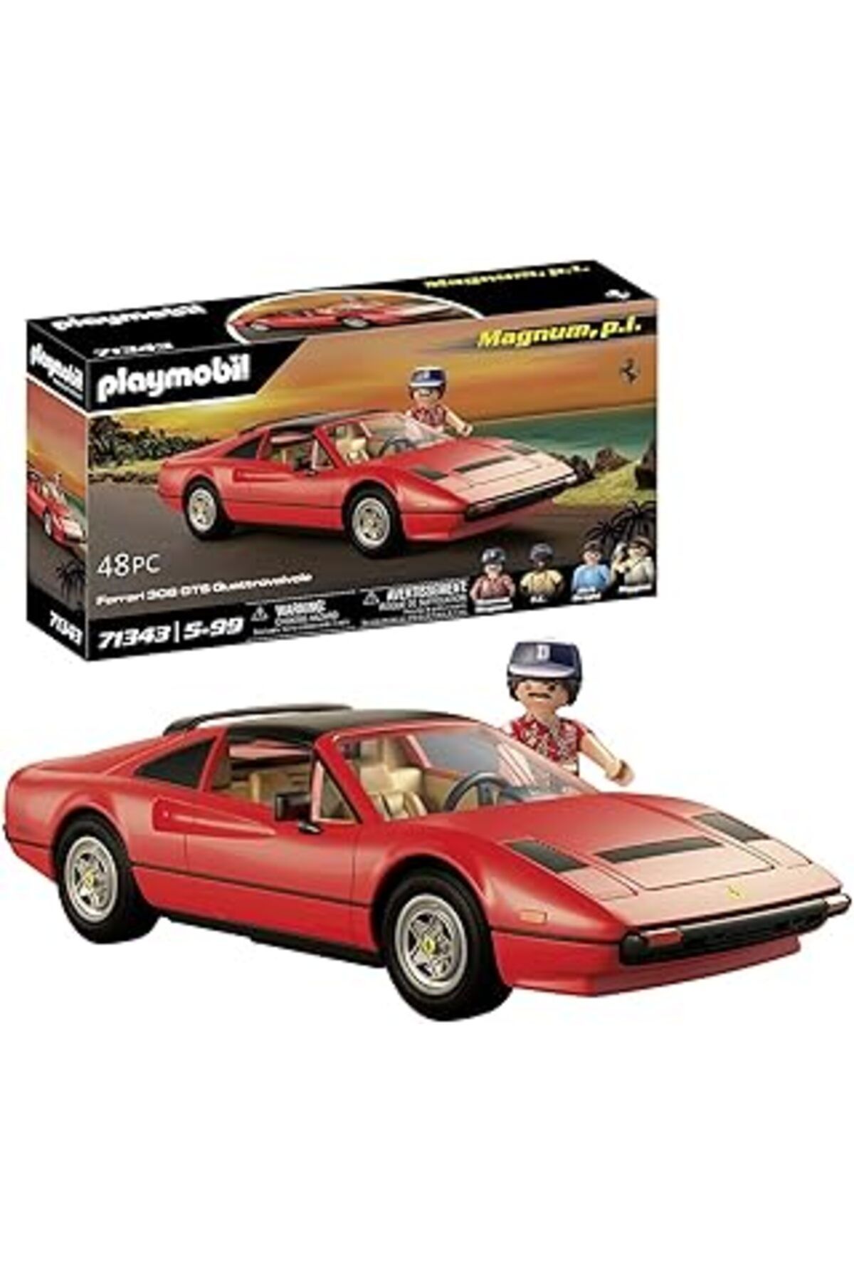 DENİZBİLİŞİM Playmobil Famous Cars 71343 Magnum, P.I. Ferrari 308 Gts Quattrovalvole, Süper Spor Araba, Araba Ha