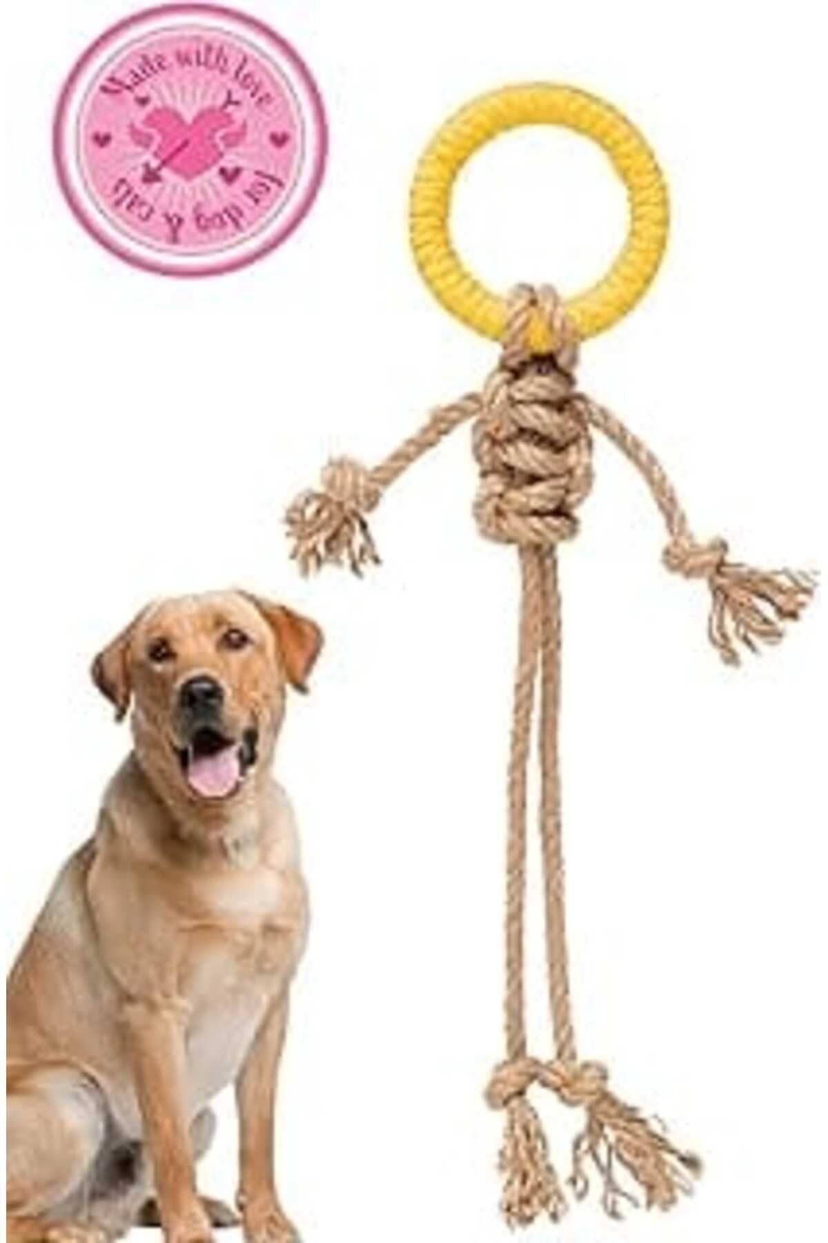 Mu Art Proud Wave Köpek Oyuncağı Renkli Çekiştirmeli Halat Pamuk - Köpek Isırma Kemirme Oyuncağı Top Diş İ