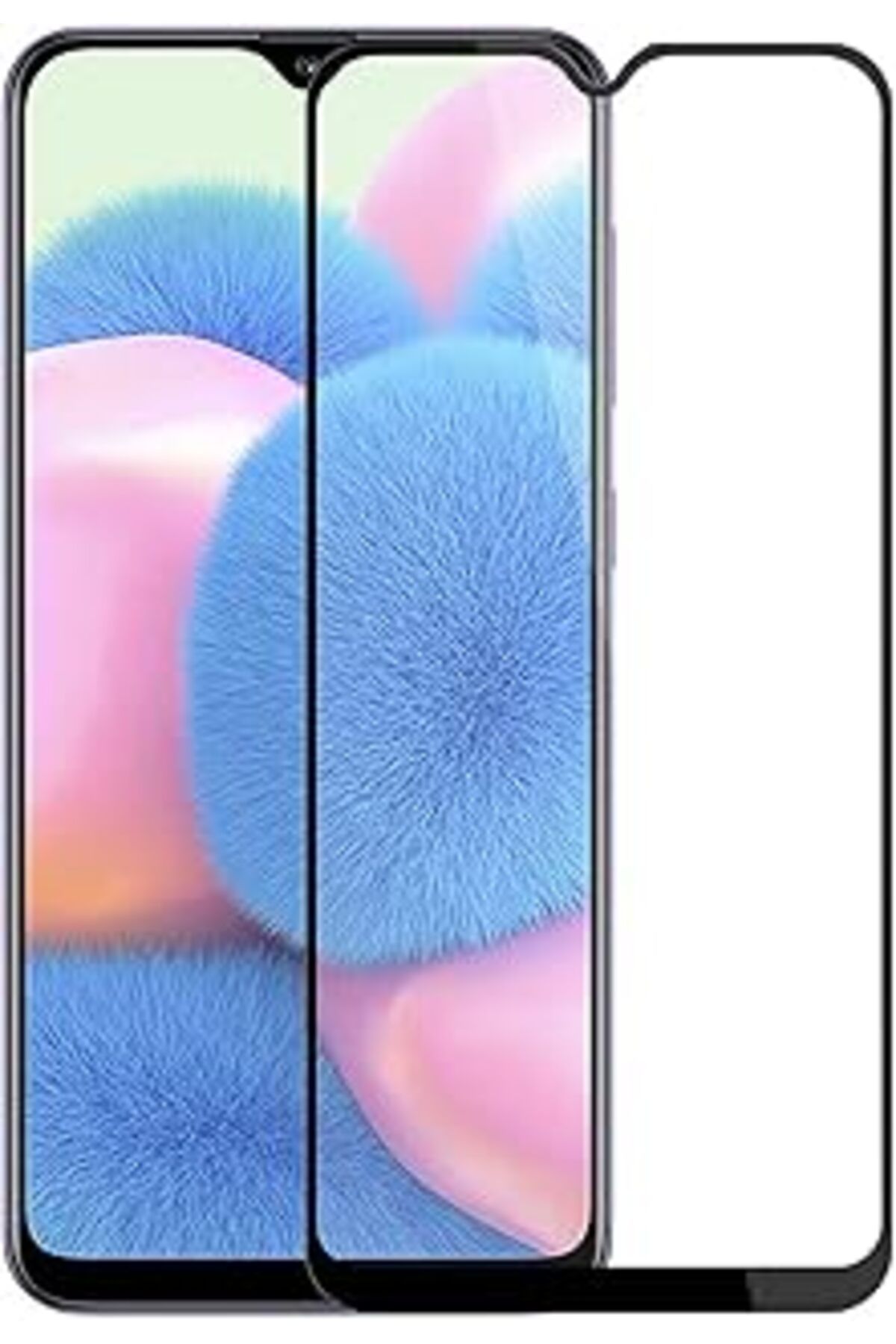 Pazarcan Microsonic Samsung Galaxy A30S Tam Kaplayan Temperli Cam Ekran Koruyucu Siyah