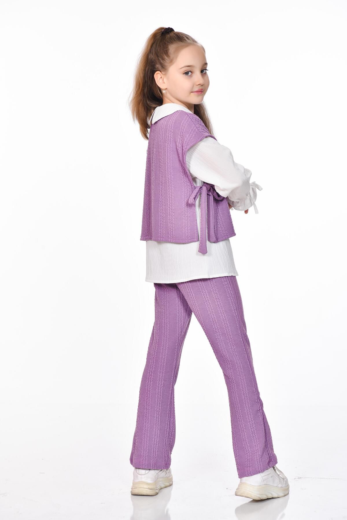 Kamex-Knitted Patterned Girl's Suit – Classic and Elegant Combination 5