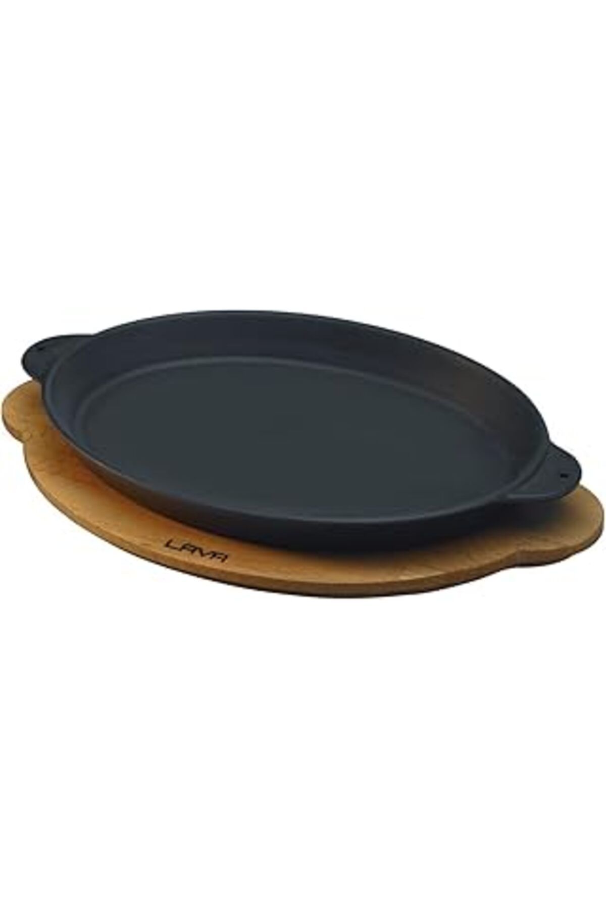 Pazarcan Lava Pişirme Kabı Lv Eco Ft 1824 T10 K4 Fajita Plaka, Oval, Integral Metal Ve Ahşap Plaka, Ölçüler