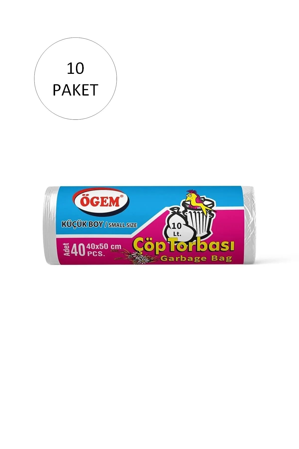 Mu Art Küçük Boy Çöp Torbası 40 X 50 Cm 40 Lı Rulo X 10 Paket = 400 Adet (Şeffaf)