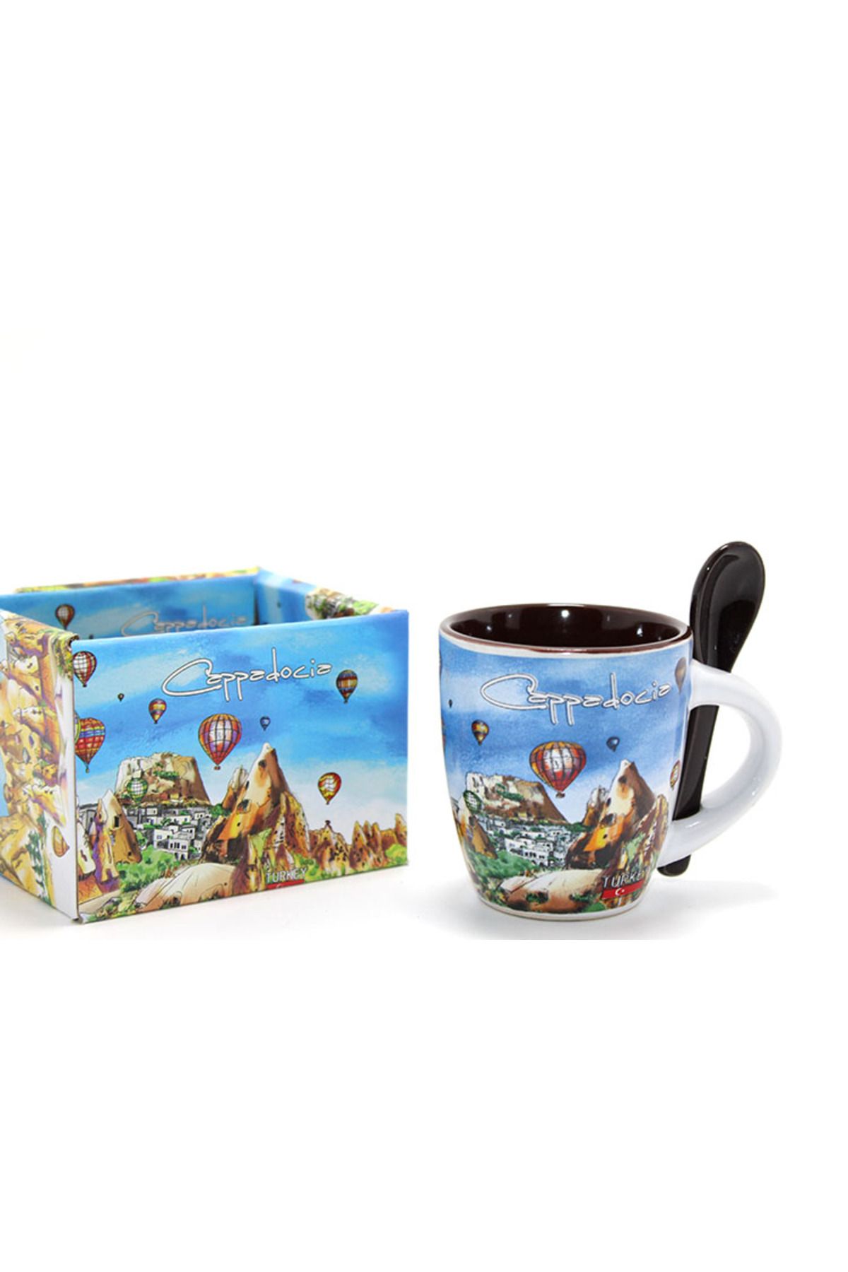Allproduct Kaşıklı Yöresel Kahve Fincanı Tekli Model 1