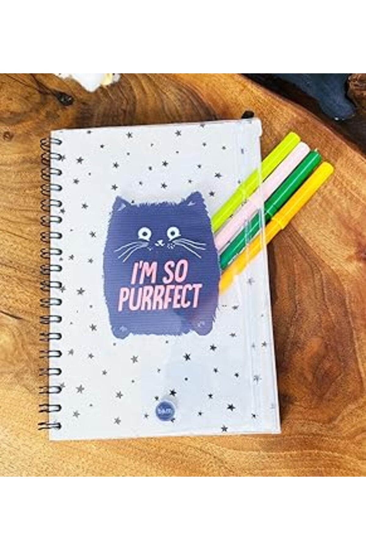 Mu Art I'M Purrfect Tasarımlı Çanta Kapaklı Spiralli Defter
