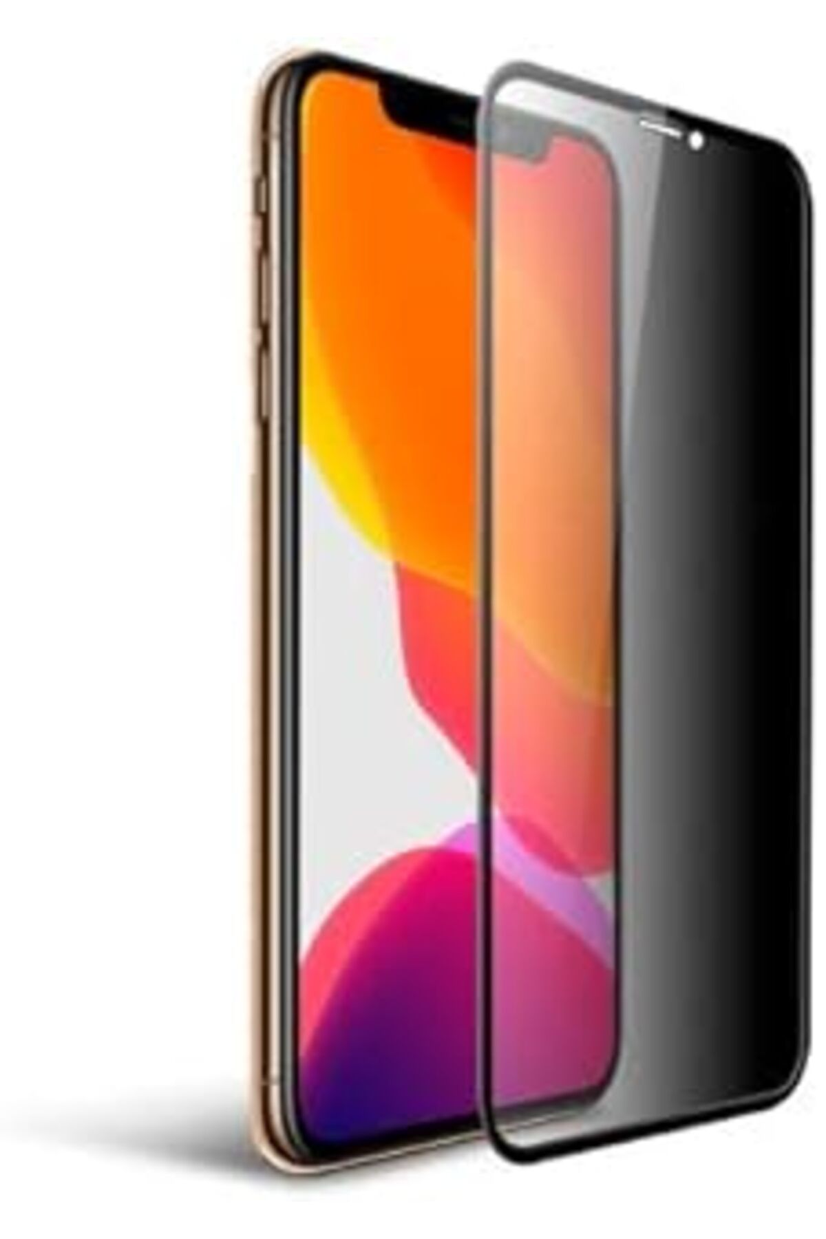 Pazarcan Iphone 11 Ekran Koruyucu Gizli Hayalet Cam 9D Tam Kaplama (Siyah)