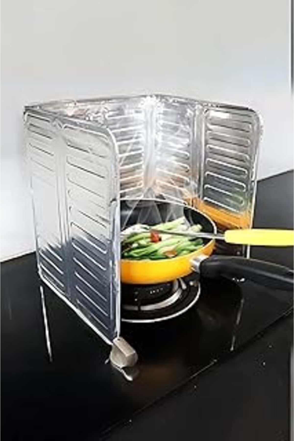 Mu Art Ahşap Tineke Pratik Ocak Kenarı Yağ Koruyucu Alüminyum Levha 32,5 * 84 Cm Sıçrama Koruyucu Levha