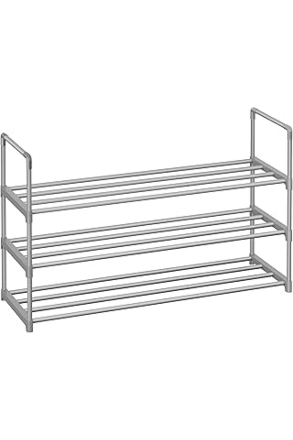 karadağsb Songmics 3 Katmanlı Ayakkabı Rafı, Ayakkabı Saklama Düzenleyici, Metal Saklama Rafı, 12 İle 15 Çift