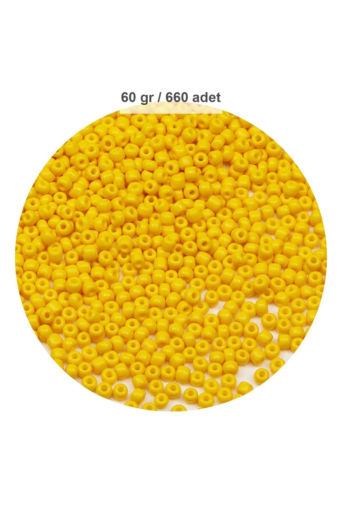 Kapamarka Sarı Renk 4 mm Yaklaşık 660 adet / 60 gram Cam Boncuk Oya Yazma Bileklik ve Kolye