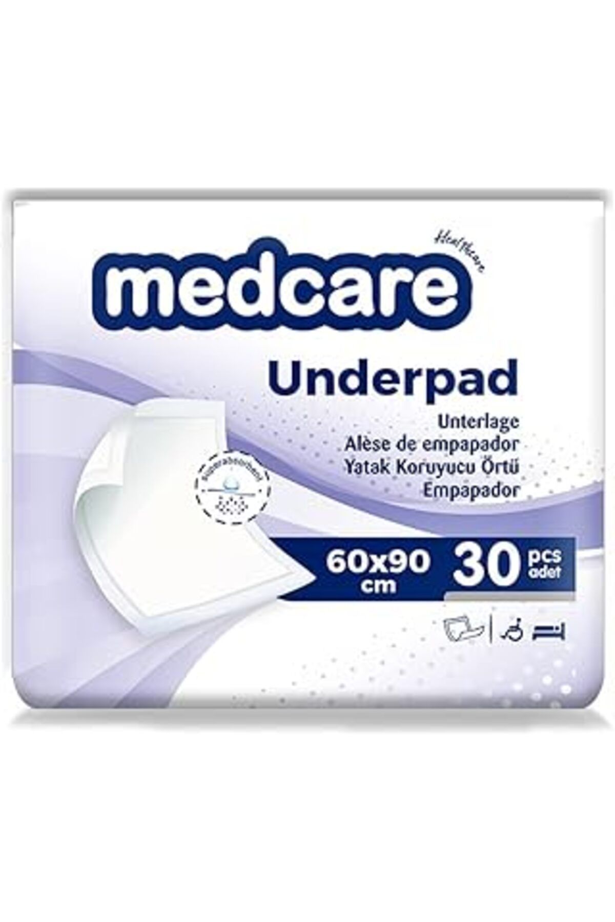 NZM TİCARET Blc Grup Medikal-Medcare Yatak Koruyucu Örtü 60X90Cm 1 Paket 30 Adet