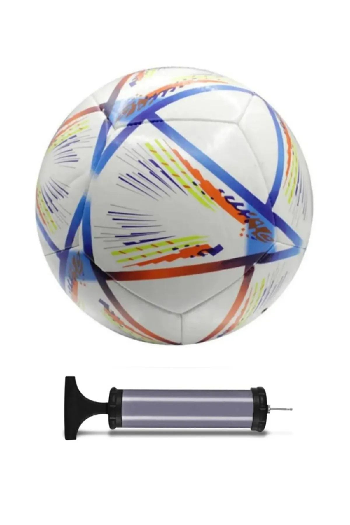 OnlyTech Katar Lazer Dikişli Futbol Topu Halı Saha Çim Saha Sporcu Top Pompa Dahil