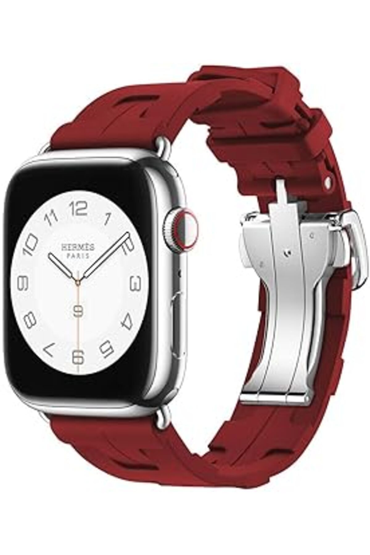 karadağsb Zore Apple İle Uyumlu Watch 42Mm Spor Görünümlü Krd-94 Silikon Kordon Koyu Kırmızı