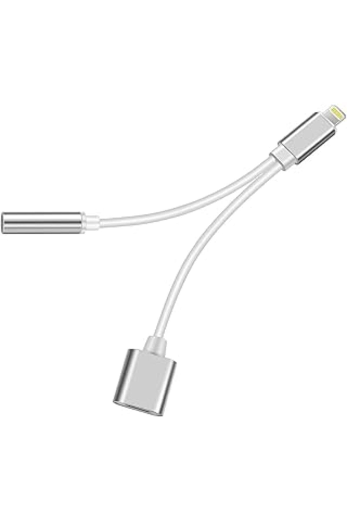 NZM TİCARET Lightning To 3.5Mm Jack & Lightning Dönüştürücü | Çift Çıkış Adaptörü | Yüksek Ses Kalitesi Ve Hızl