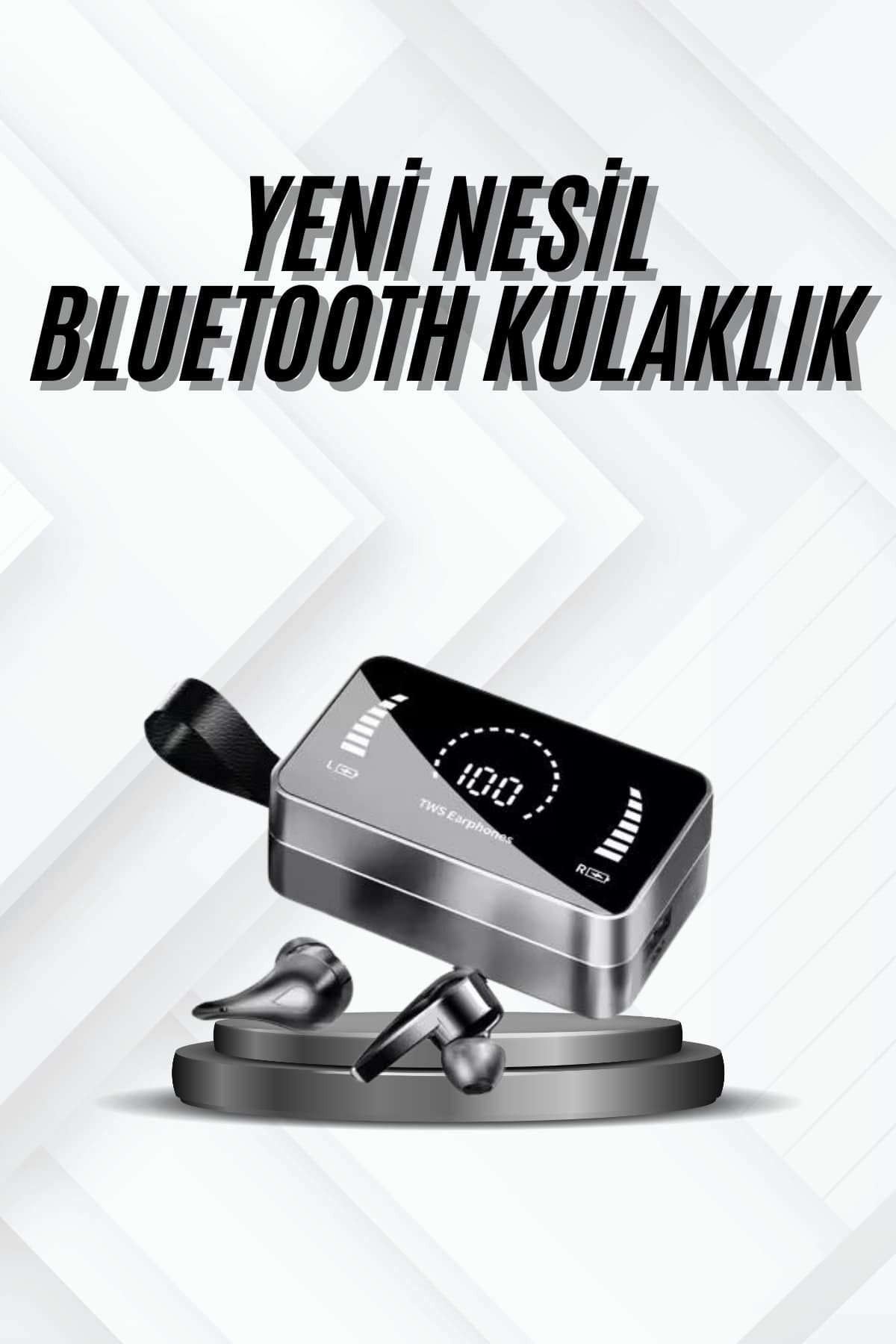 Boskord TWS Bluetooth Kulaklık Kablosuz Uzun Pil Ömrü Dijital Göstergeli Powerbank