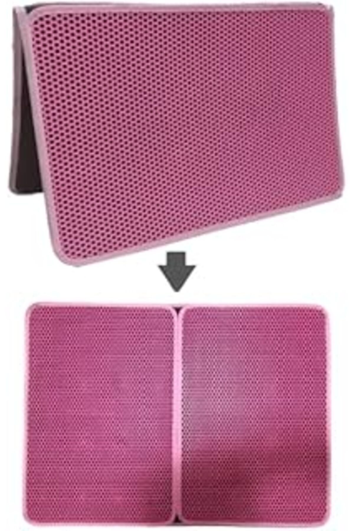 karadağsb Tineke Büyük Boy Elekli Kedi Tuvalet Önü Paspası Katlanabilir 82 X 60 Cm Pembe