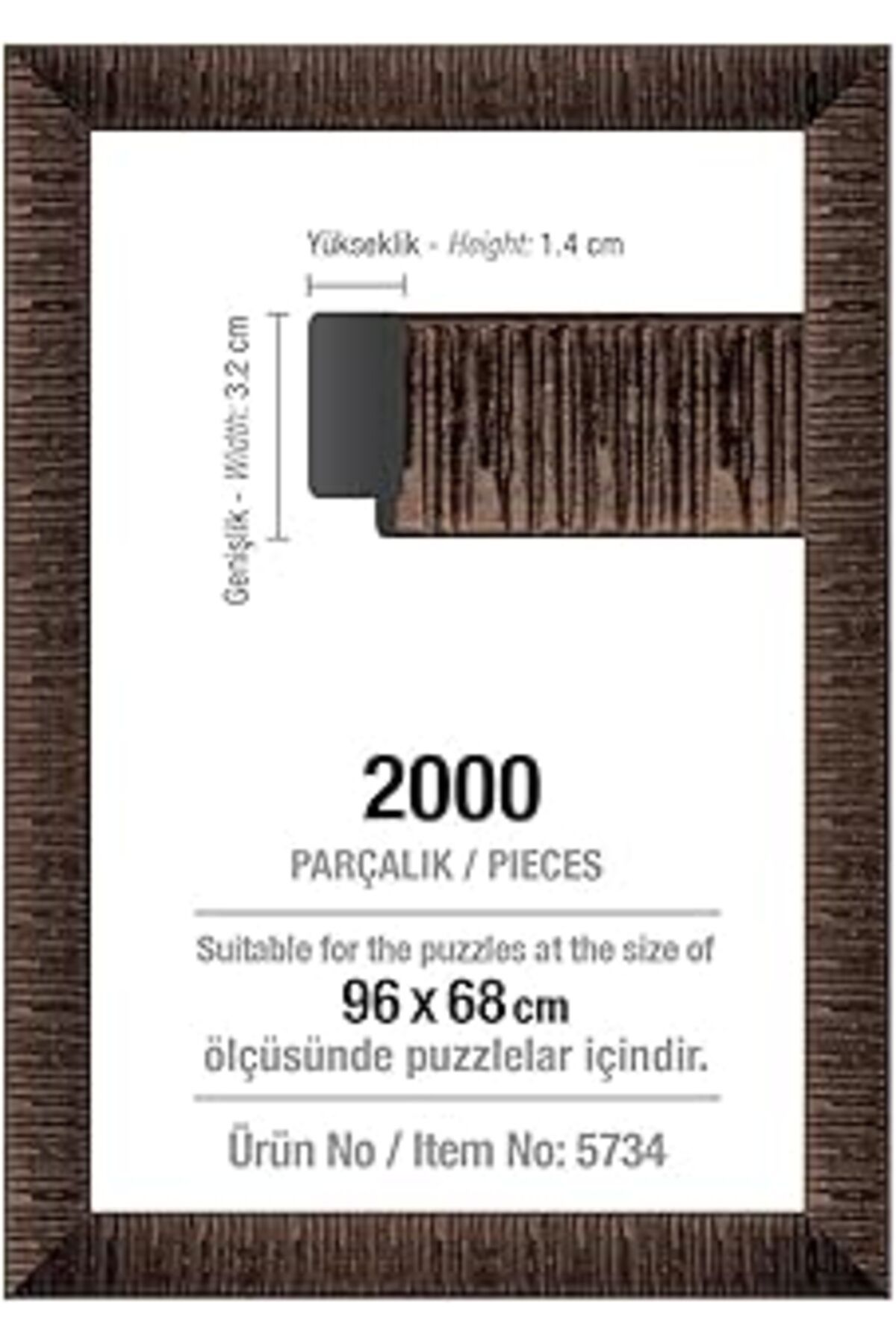 karadağsb Art Puzzle 2000 Parça Kahverengi 96 X 68 Cm, 30 Mm, Puzzle Çerçevesi