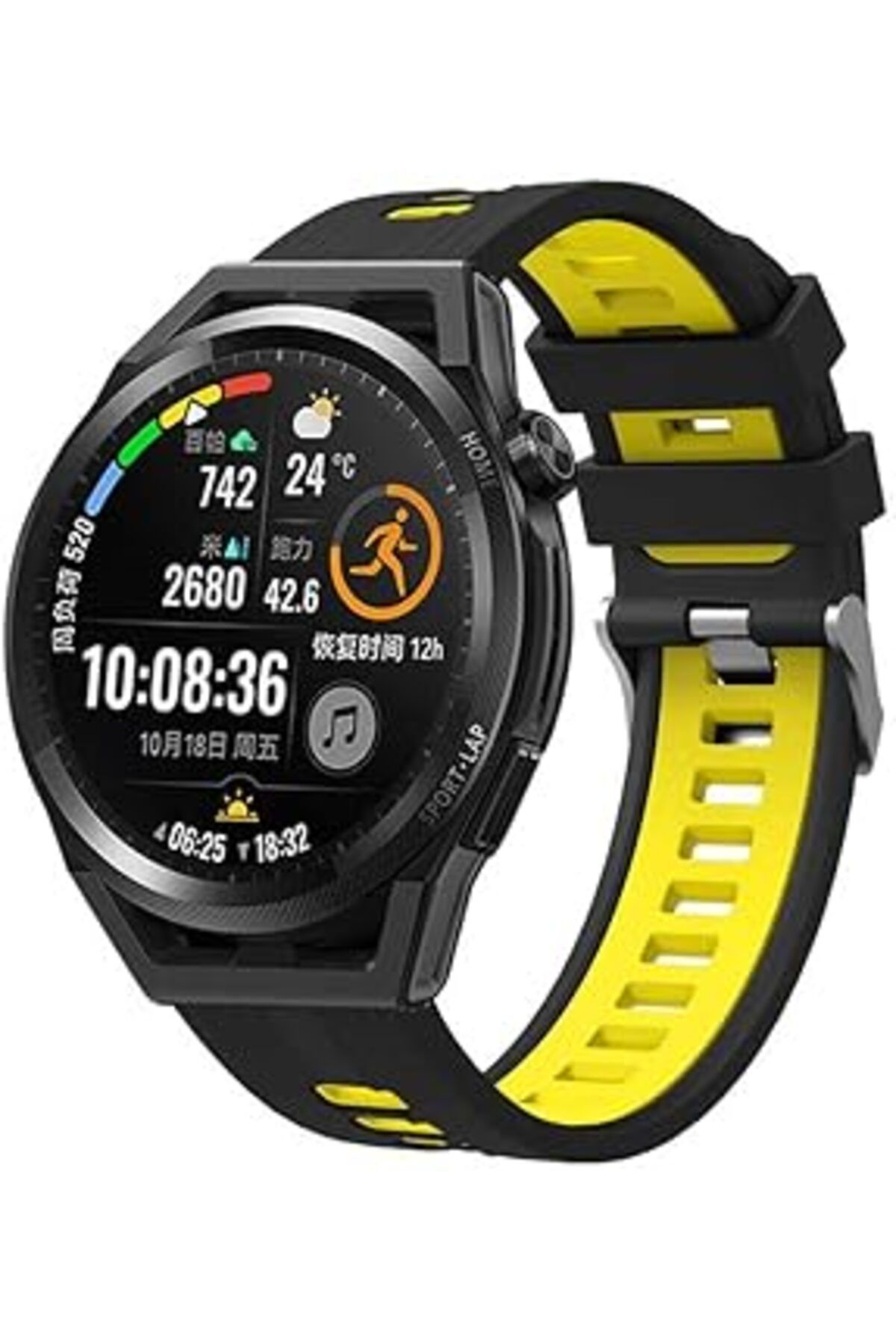 NZM TİCARET Amazfit Gtr 47Mm İle Uyumlu 10 Kademeli Ayarlanabilir Esnek Silikon Malzeme Suya Karşı Dirençli Ren