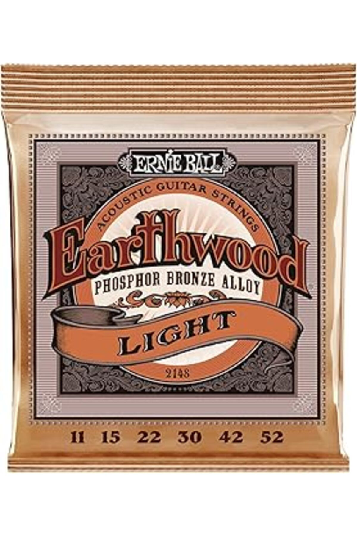 DENİZBİLİŞİM Ernie Ball Earthwood Hafif Akustik Gitar Enstrüman Telleri, Fosfor Bronz, Ölçü 11-52