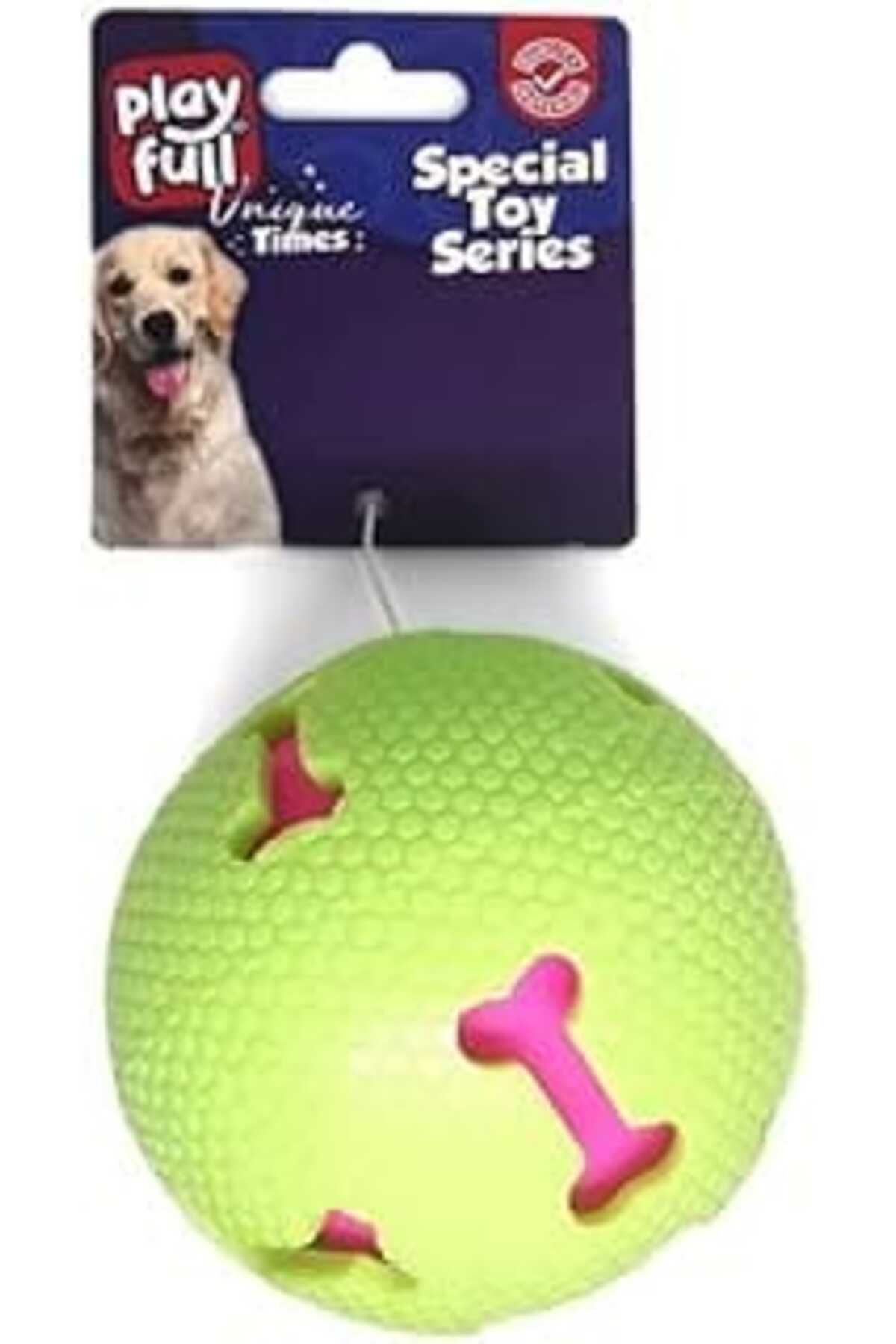 robotrend Pf-4002-Playfull Öten Kemik Desenli Plastik Top Köpek Oyuncağı 7,5 Cm