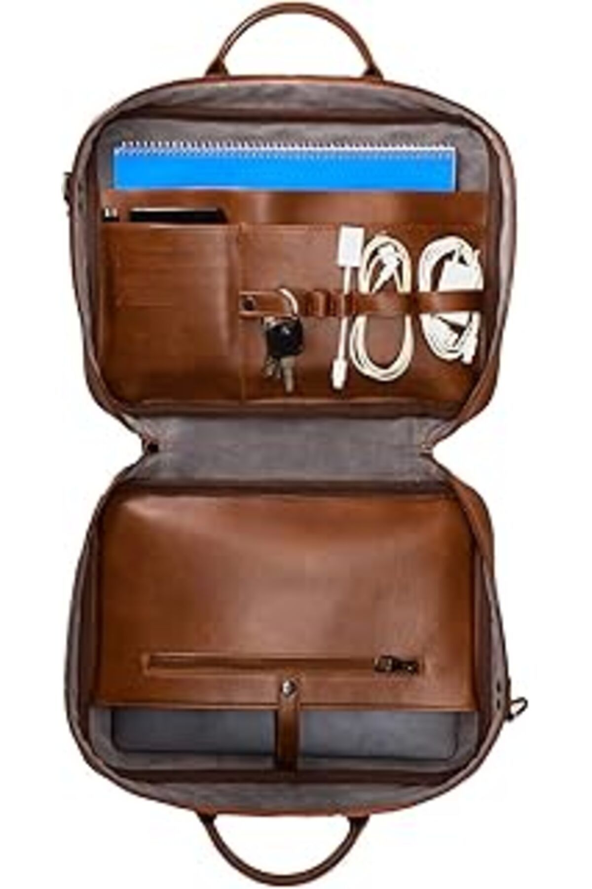NZM TİCARET Organizer Laptop Çantası 13 Inç (Crazy Taba)
