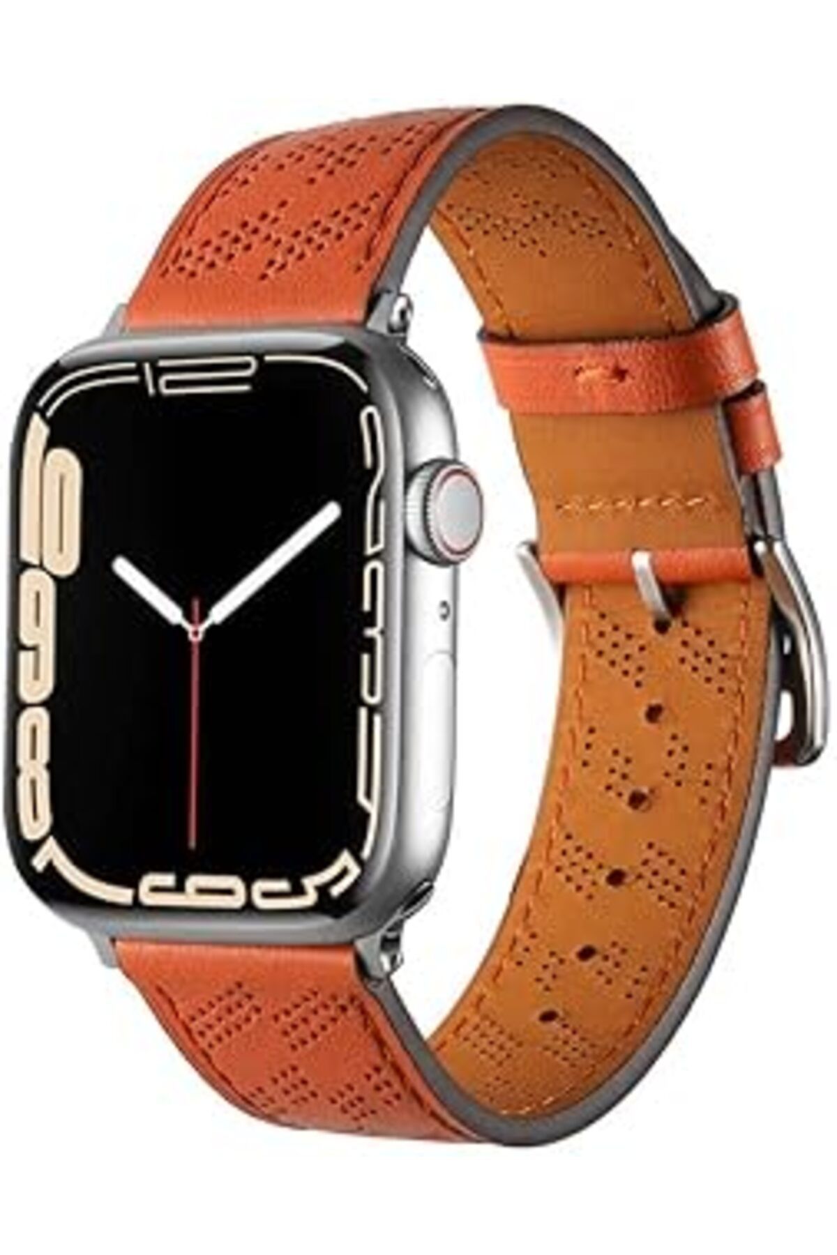 karadağsb Zore Apple İle Uyumlu Watch 42Mm Krd-76 Pu Deri Kordon Strap Kayış Turuncu