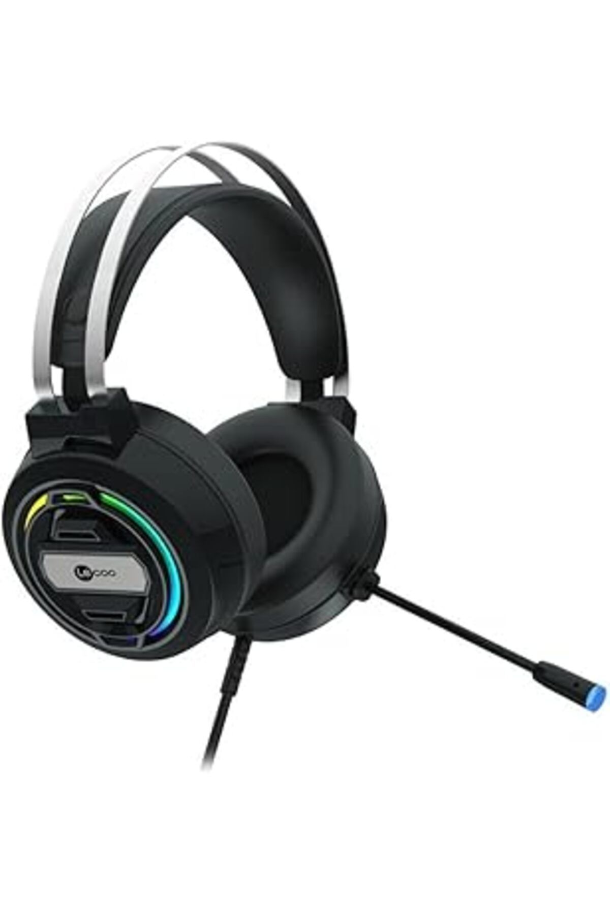 karadağsb Lecoo Ht401 3.5Mm Jack + Usb Kulak Üstü Rgb Led Aydınlatmalı Konforlu Kulak Yastıkları 50Mm Hassas