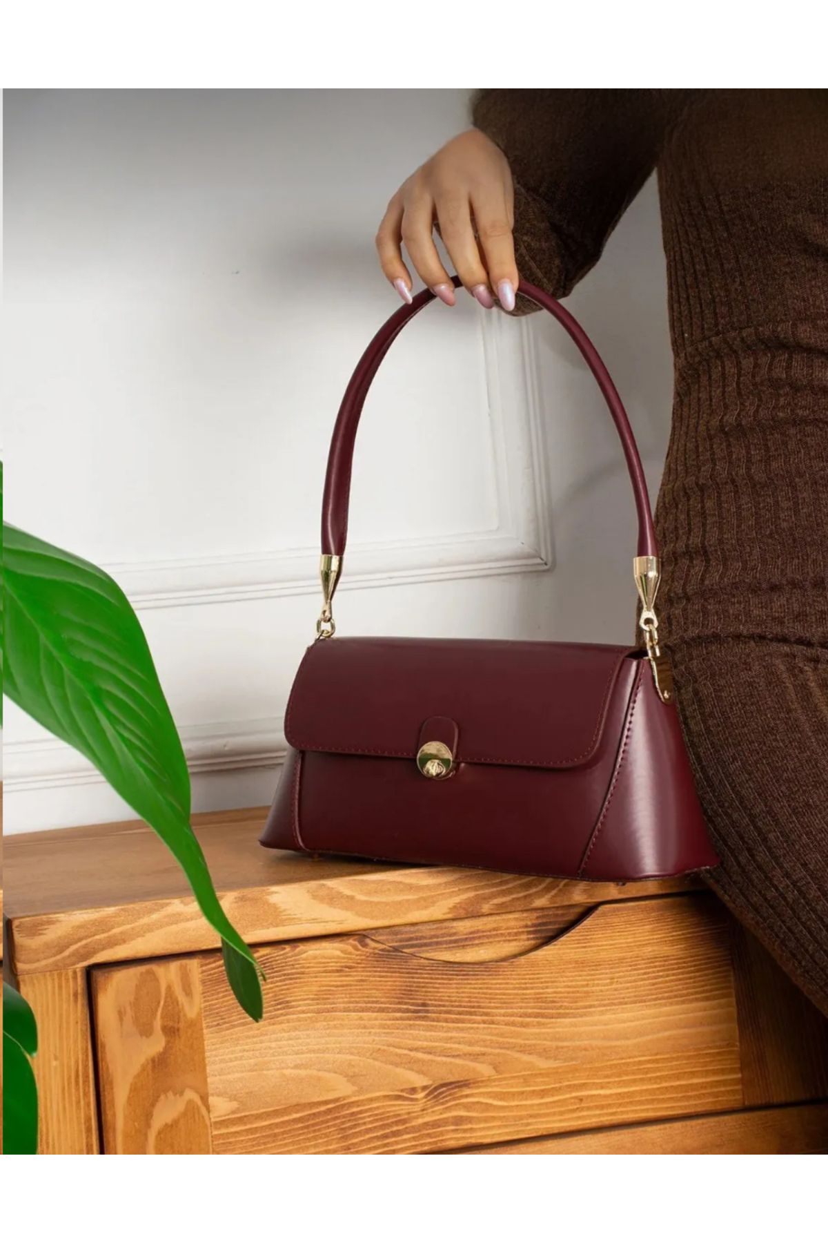 AEGEANS STORE Vintage Tasarımlı Bordo Kadın Çantası