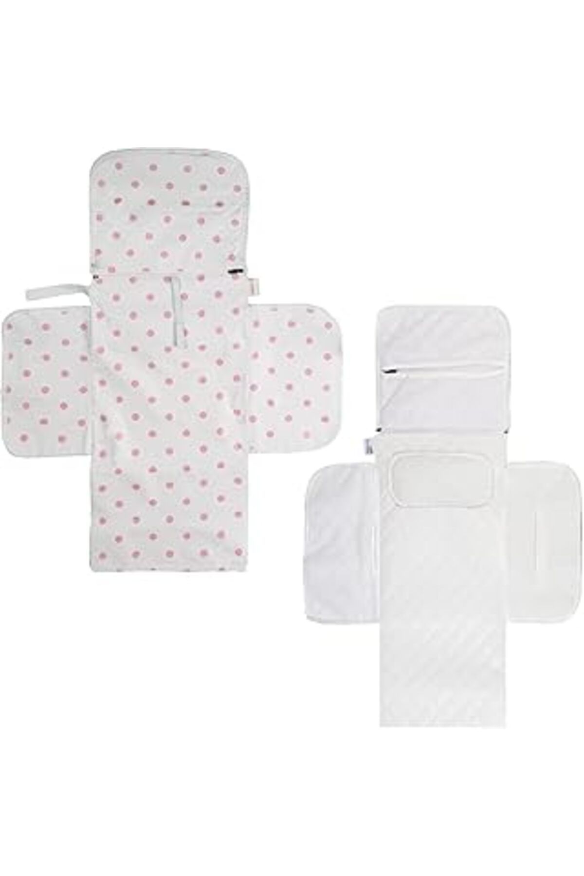 Mu Art Ahşap Baby'ness Çanta Boy Bebek Bezleri Bakım Seti, Sıvı Geçirmez, Leke Tutmaz, Puantiyeli, Pembe, 70x35c