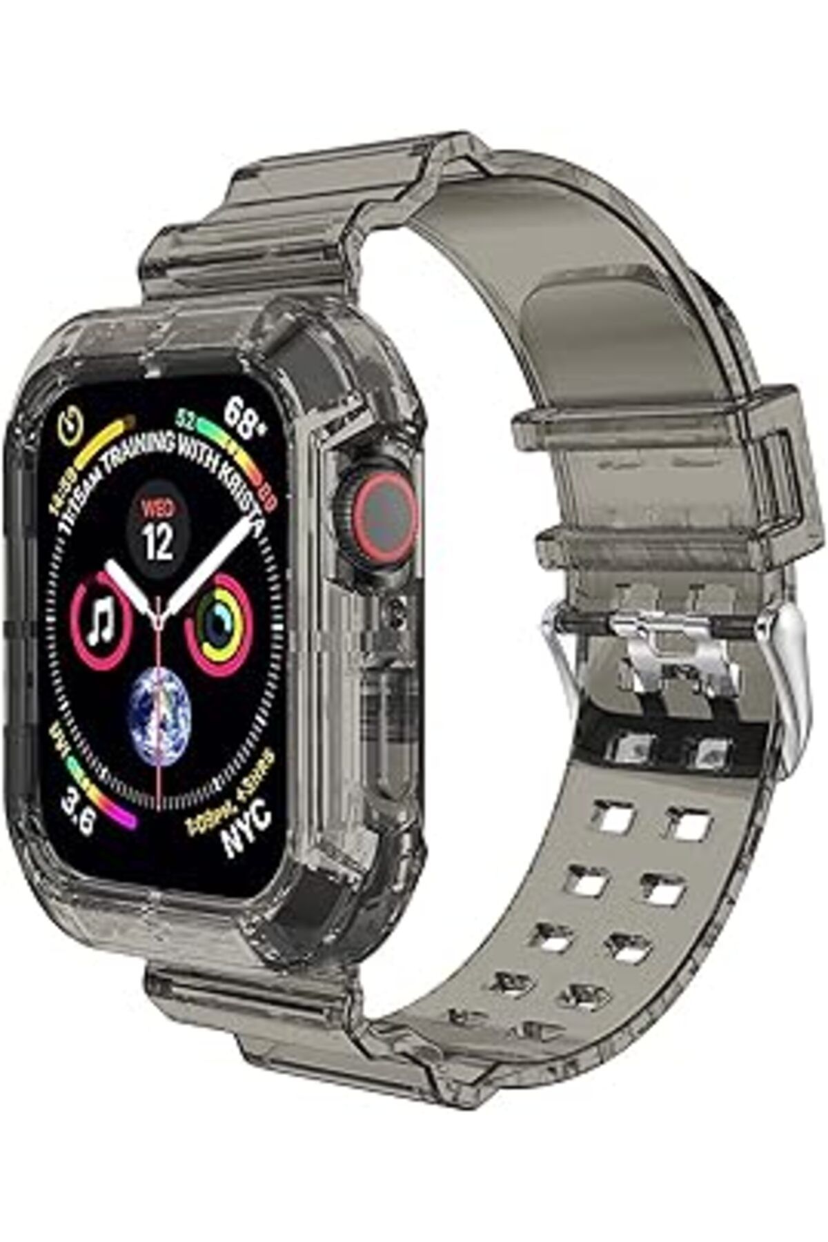 karadağsb Microsonic Apple Watch Se 44Mm Kordon Transparent Clear Band (Apple Watch Se 44Mm Ile Uyumlu Kordon